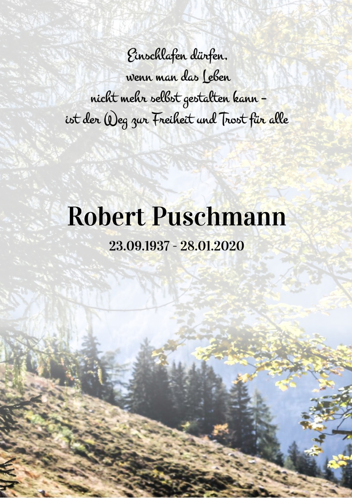 Traueranzeige von Robert Puschmann