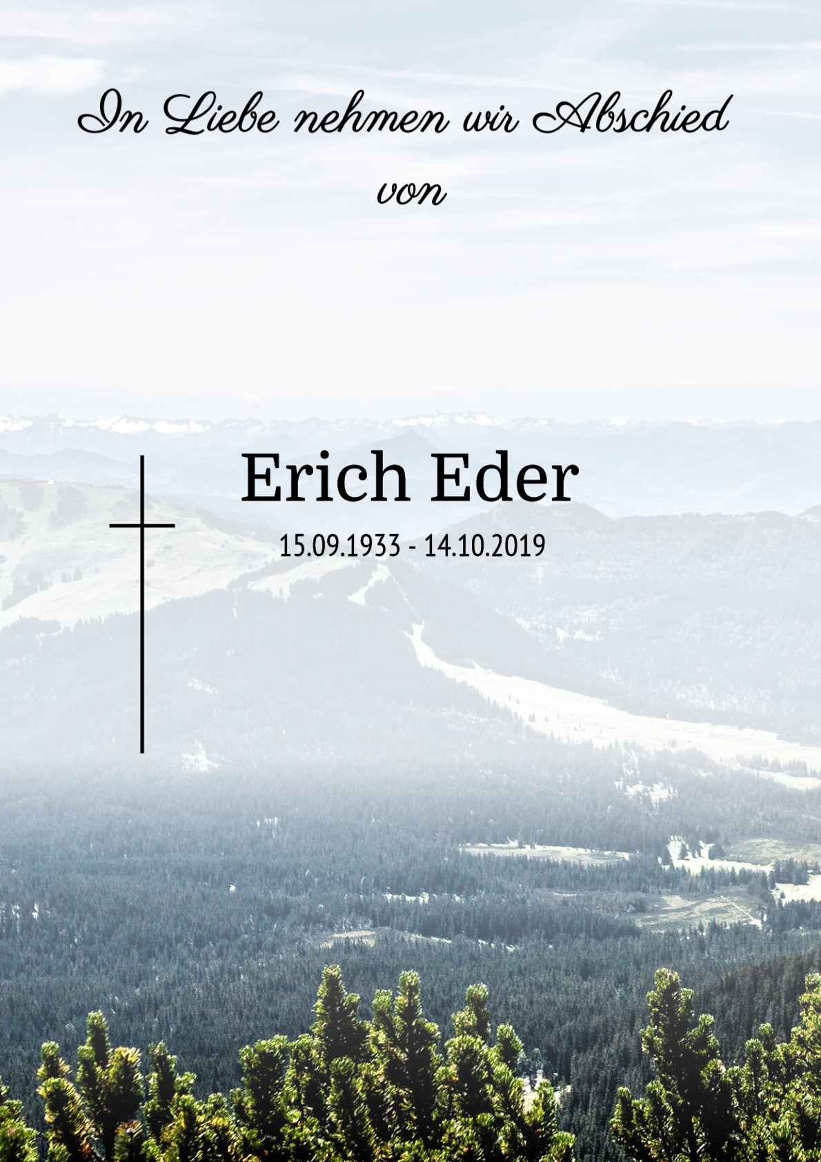 Traueranzeige von Erich Eder