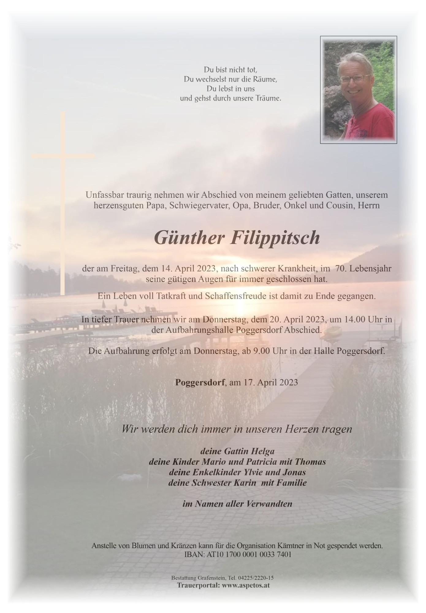 Traueranzeige von Herr Günther Fillippitsch