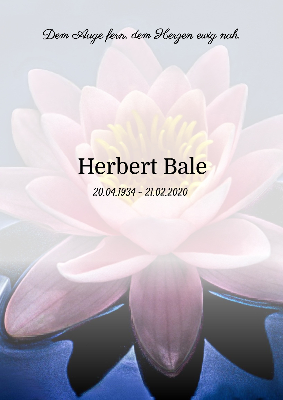 Traueranzeige von Herbert Bale