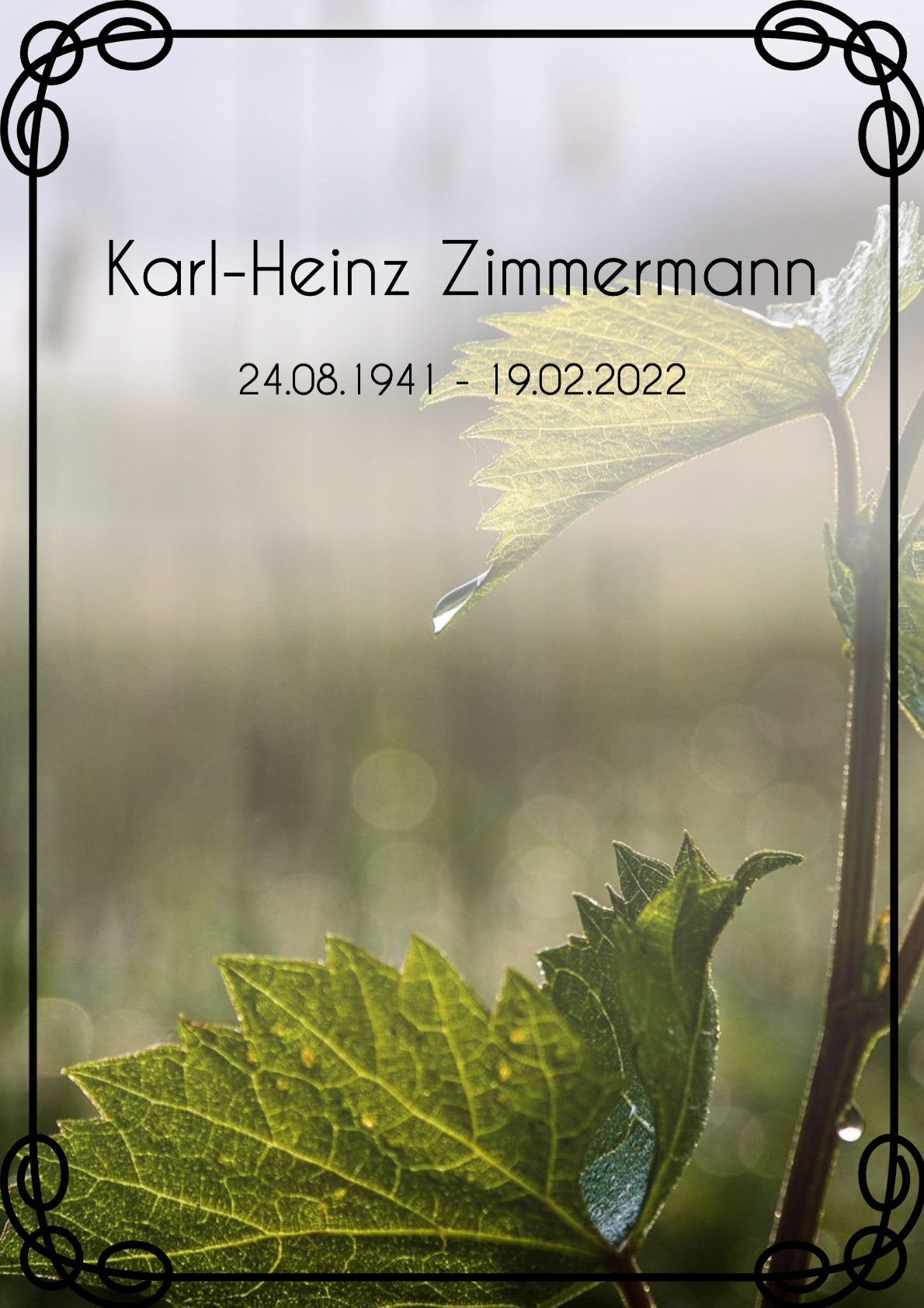 Traueranzeige von Karl-Heinz Zimmermann