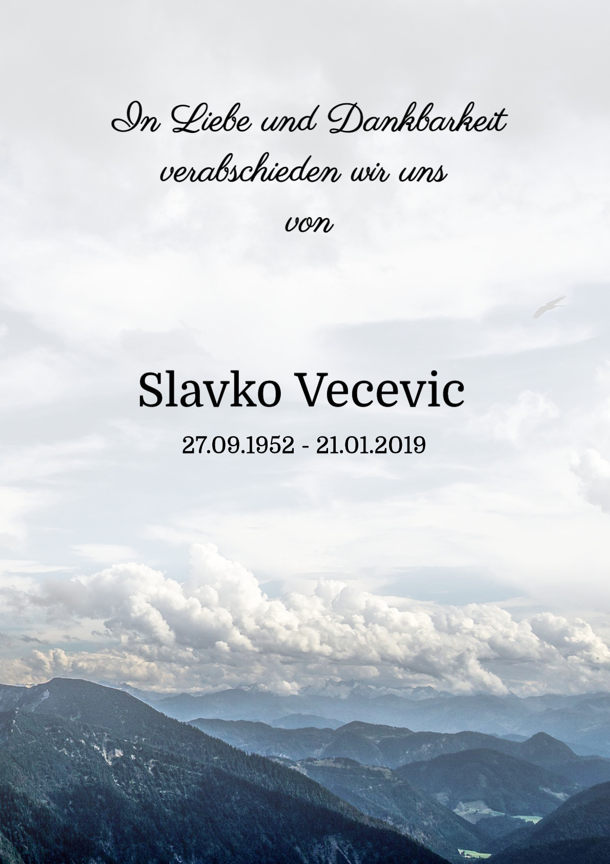Traueranzeige von Slavko Vecevic