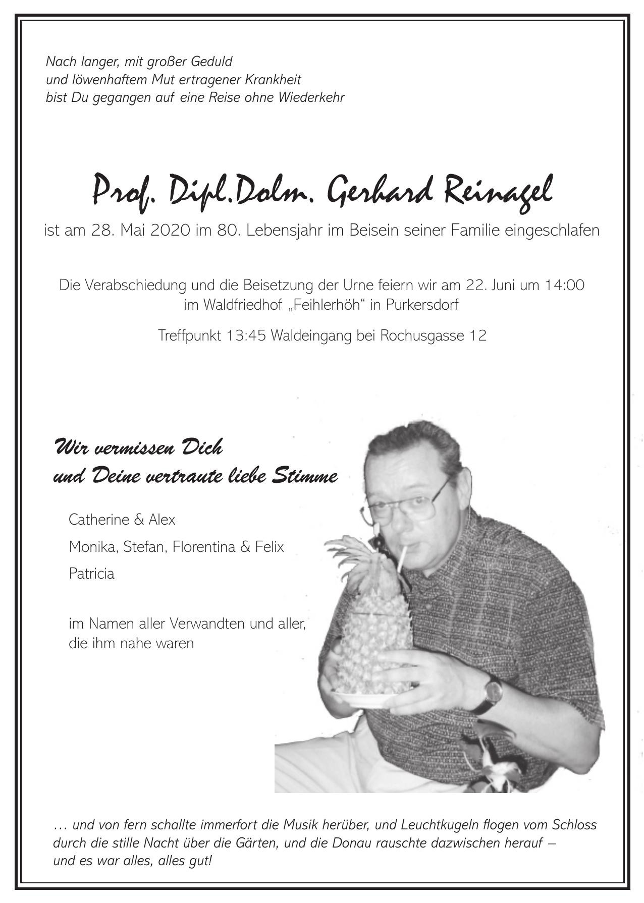 Traueranzeige von Gerhard Reinagel