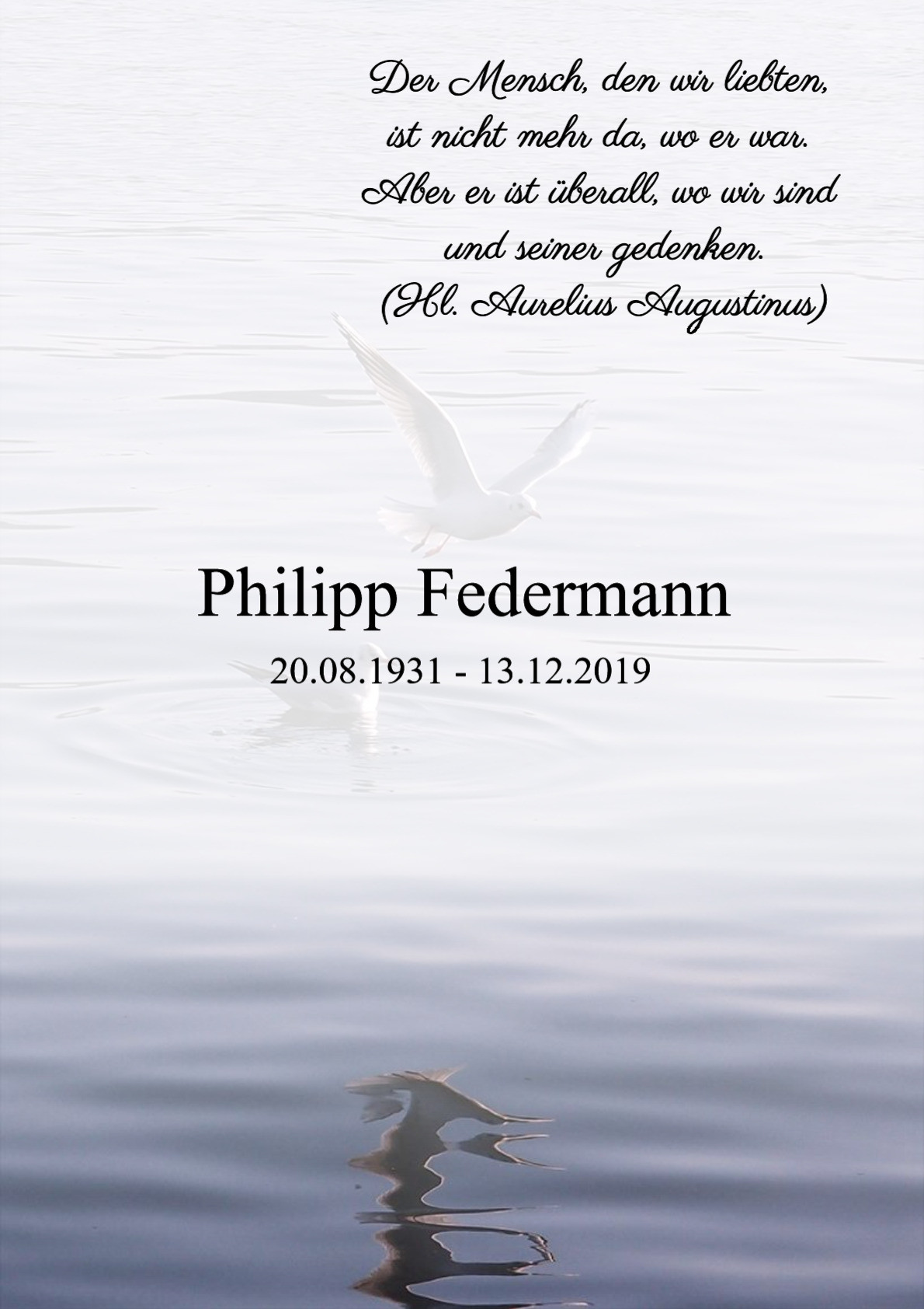 Traueranzeige von Philipp Federmann