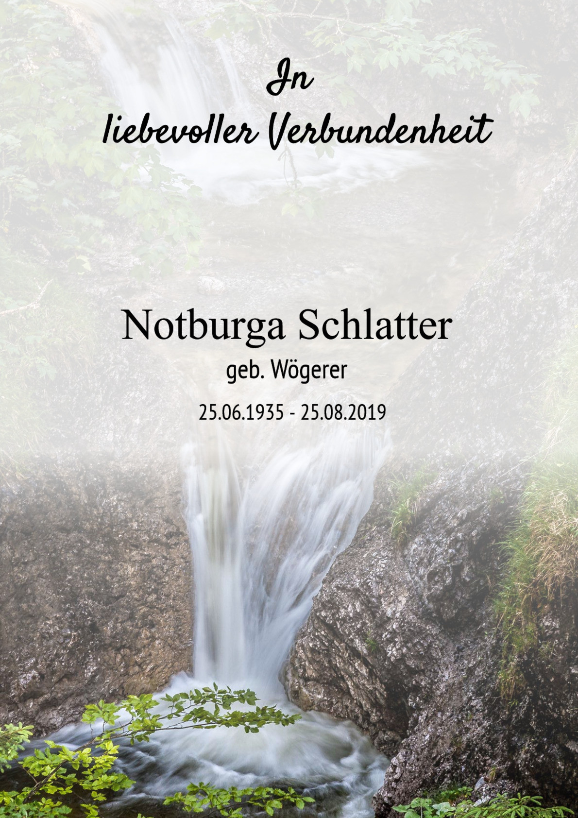 Traueranzeige von Notburga Schlatter