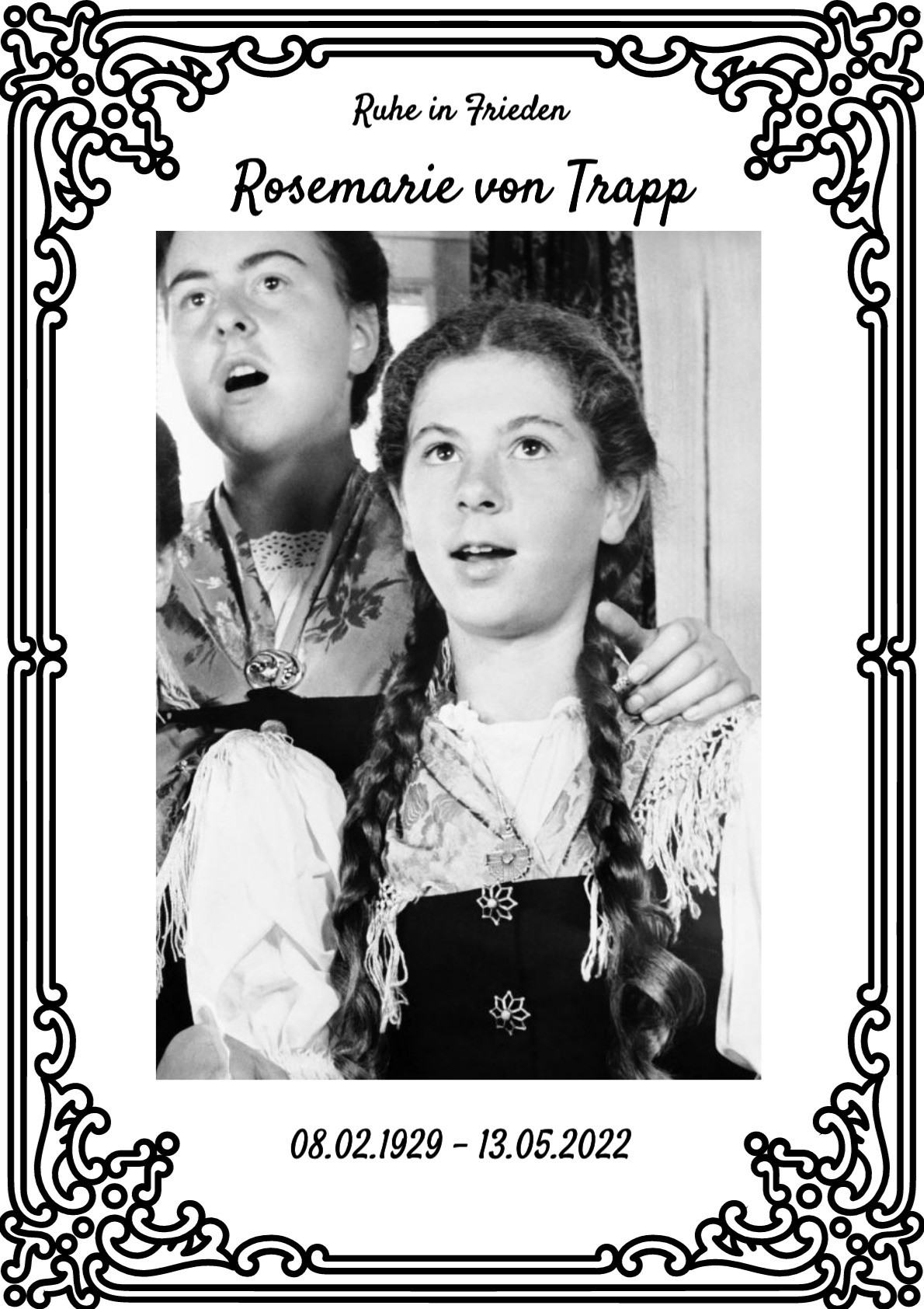 Traueranzeige von Rosemarie von Trapp