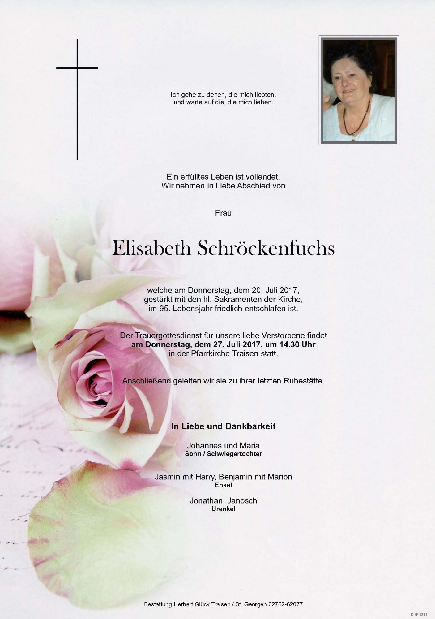 Traueranzeige von Elisabeth Schröckenfuchs