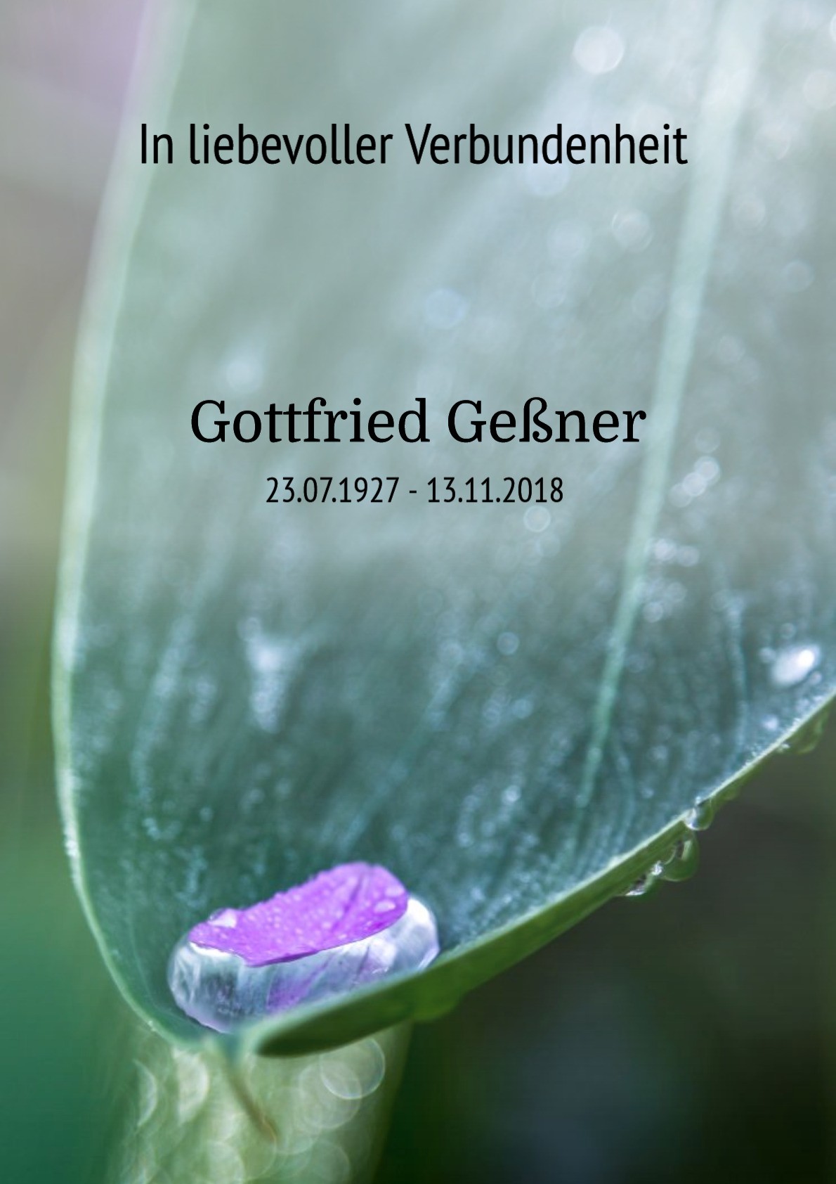 Traueranzeige von Gottfried Geßner