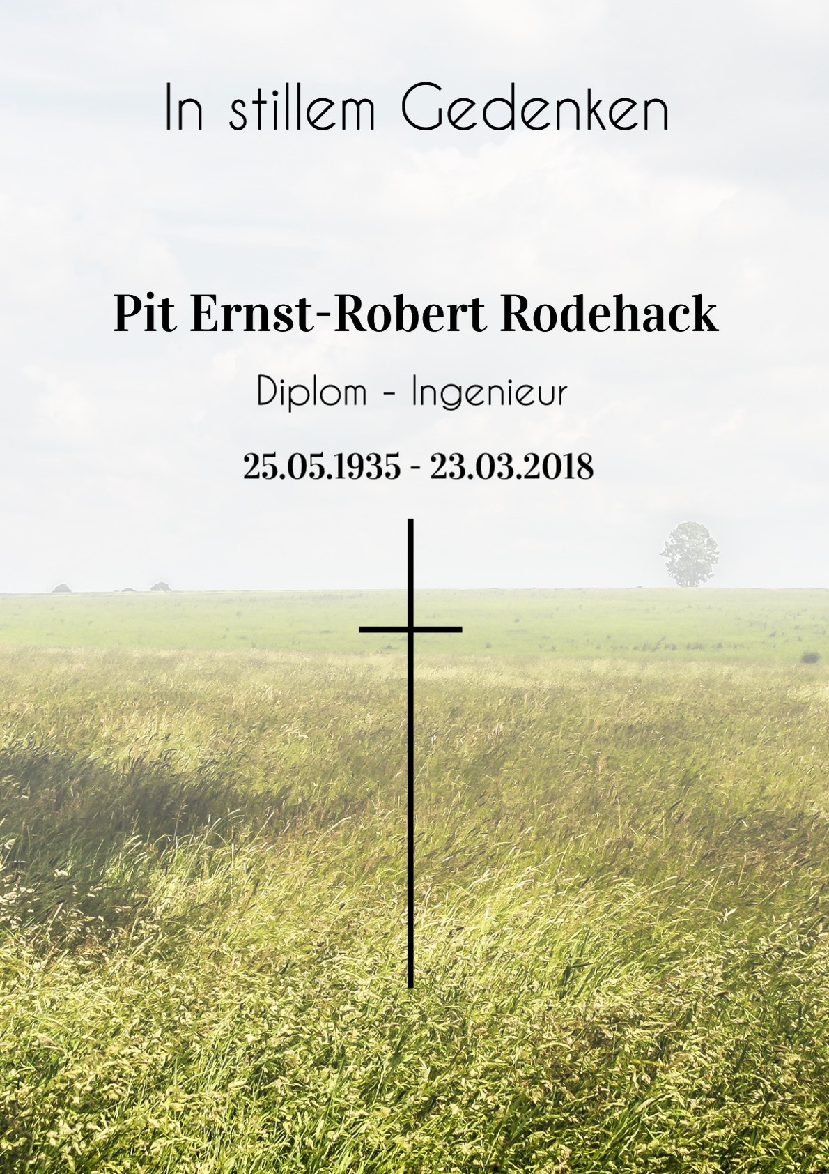 Traueranzeige von Pit Ernst-Robert Rodehack