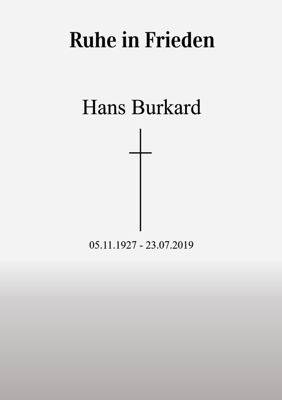 Traueranzeige von Hans Burkard