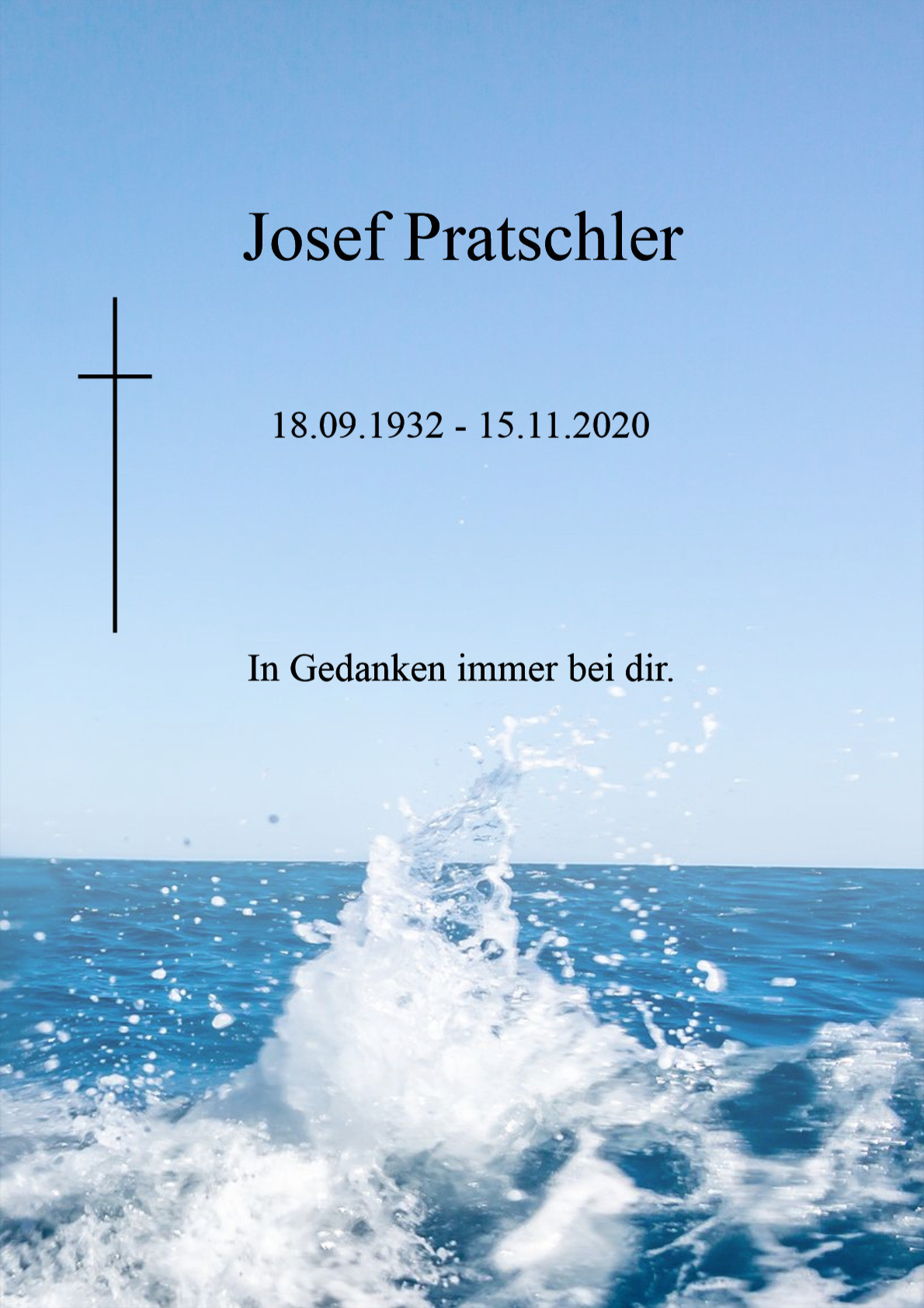 Traueranzeige von Josef Pratschler