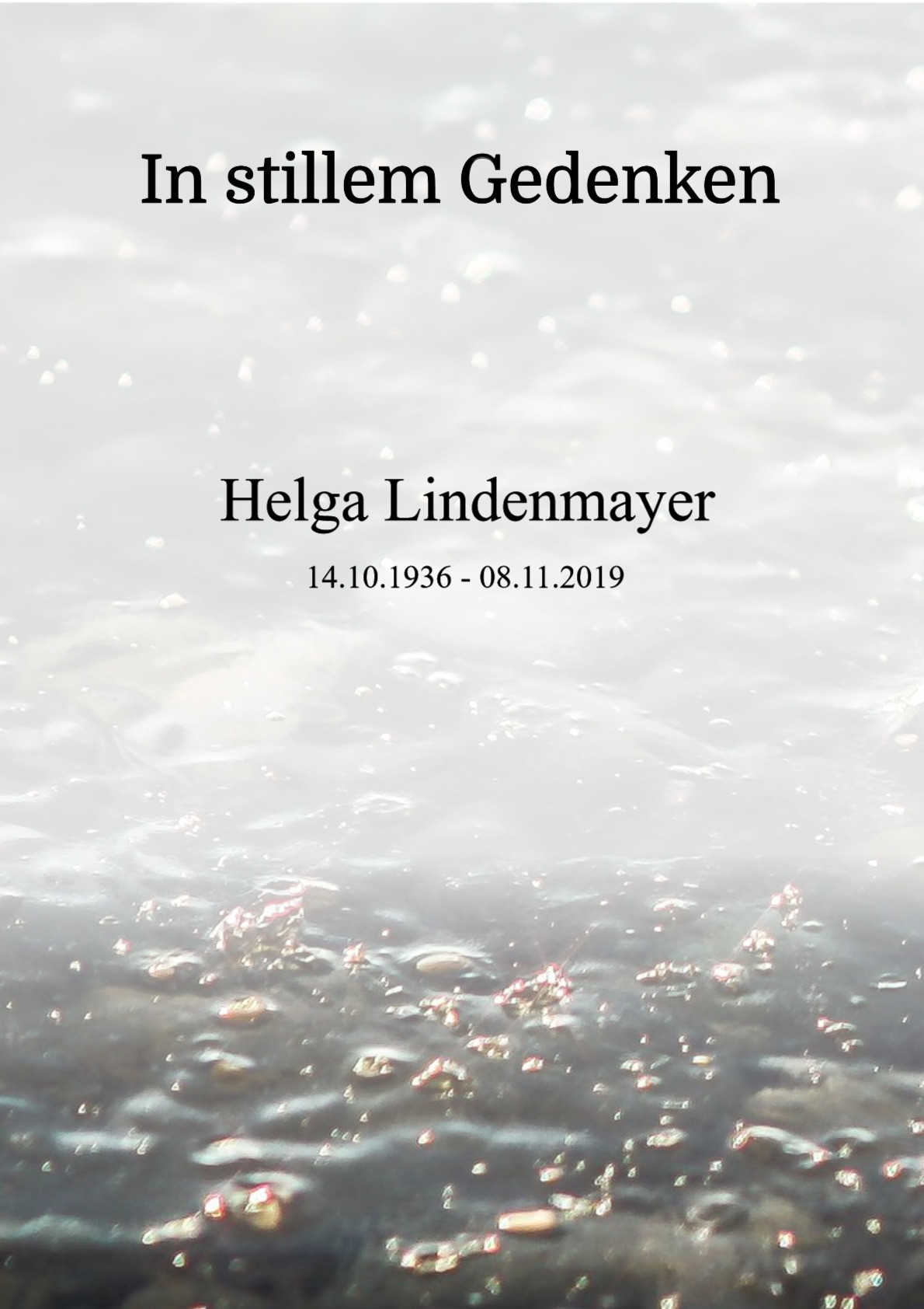 Traueranzeige von Helga Lindenmayer