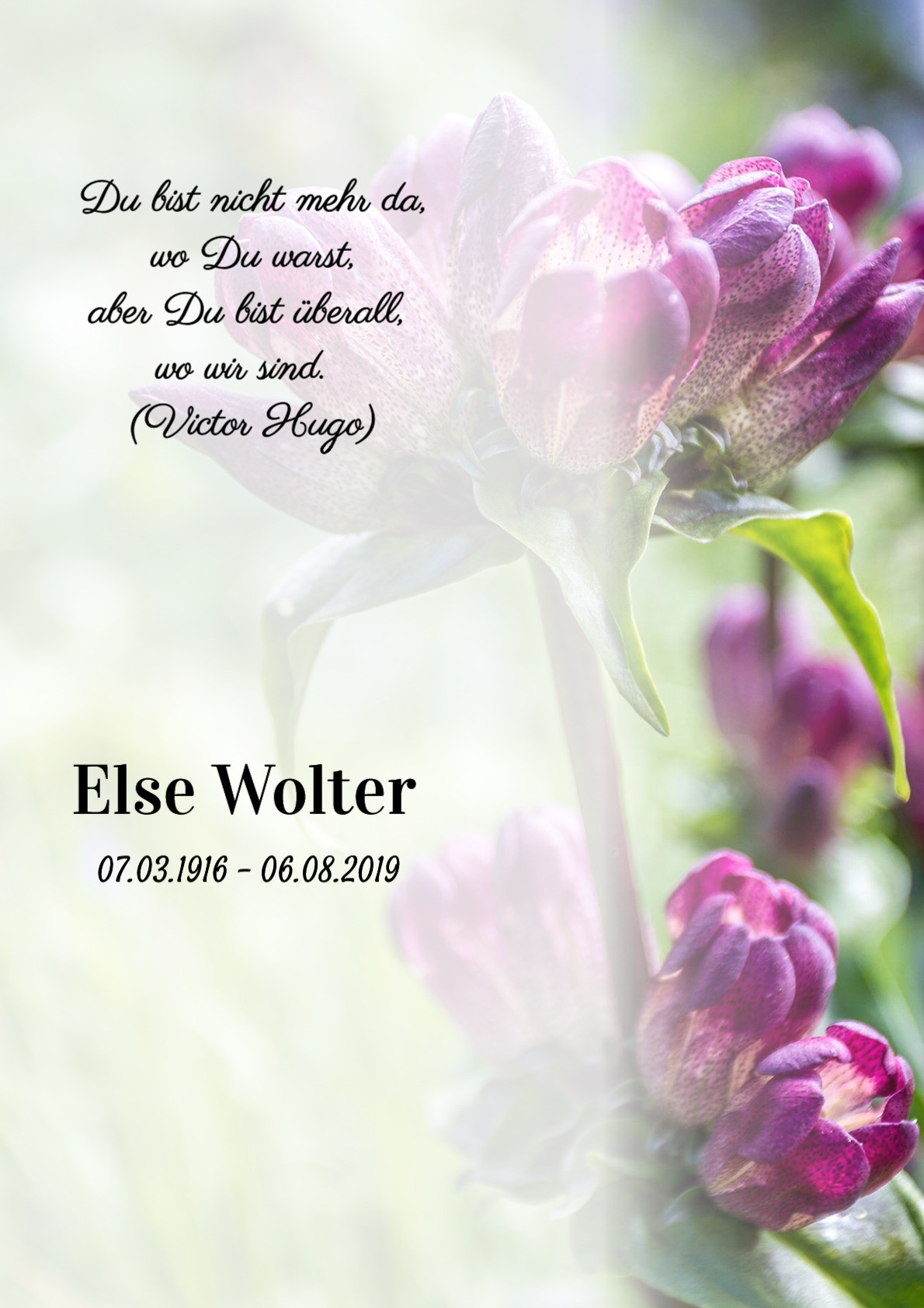Traueranzeige von Else Wolter