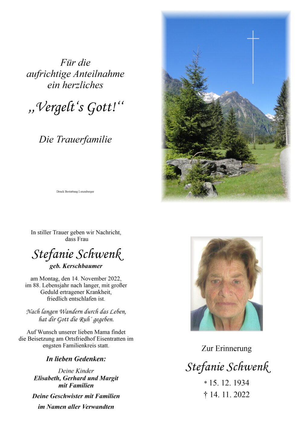 Traueranzeige von Stefanie Schwenk