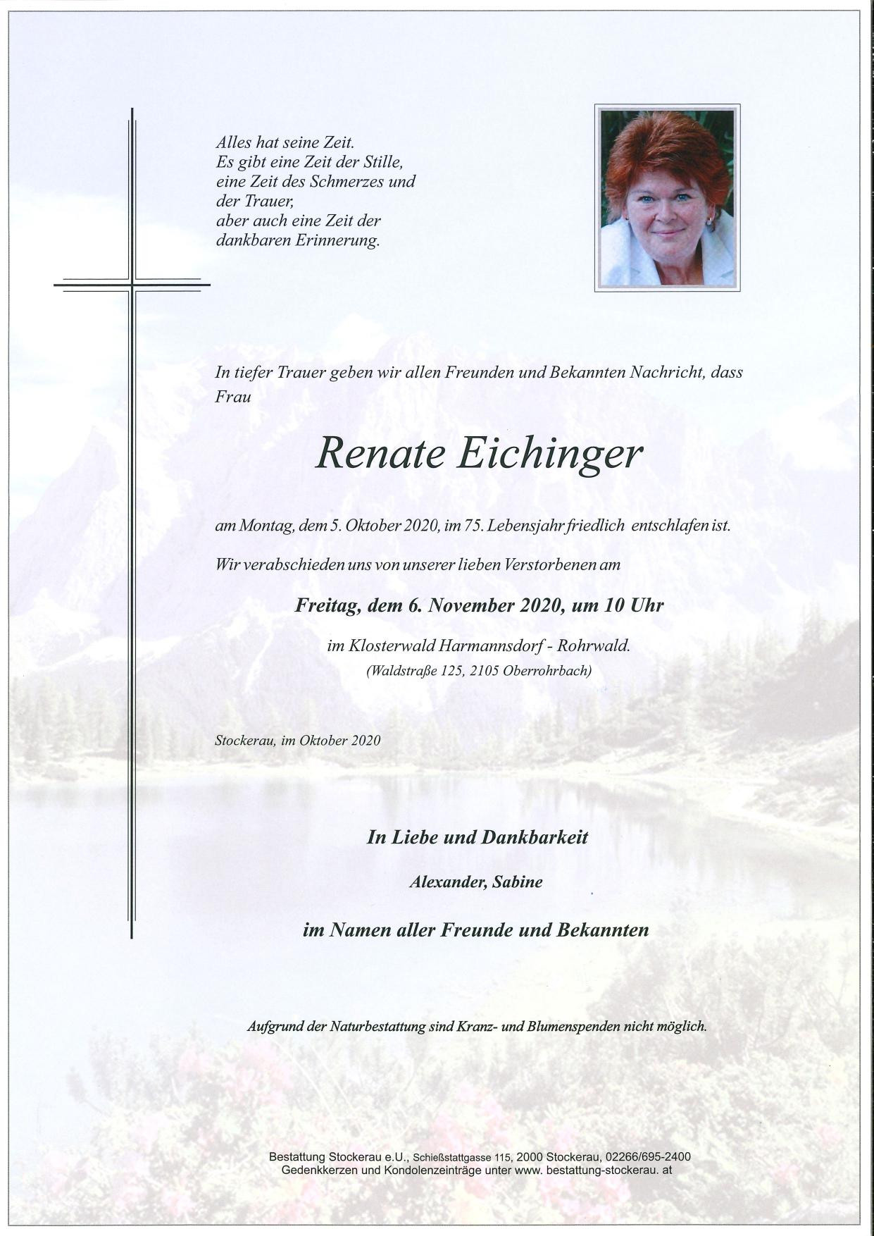 Traueranzeige von Renate Eichinger