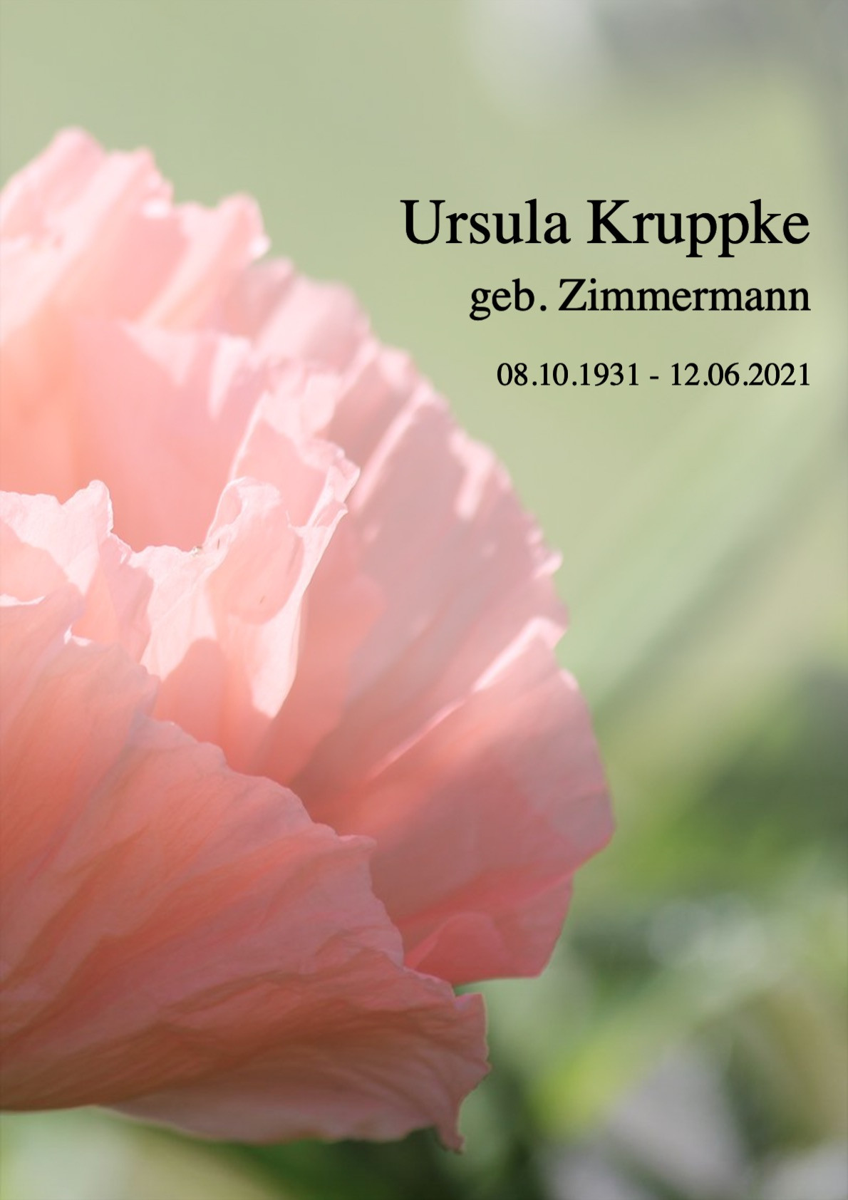 Traueranzeige von Ursula Kruppke