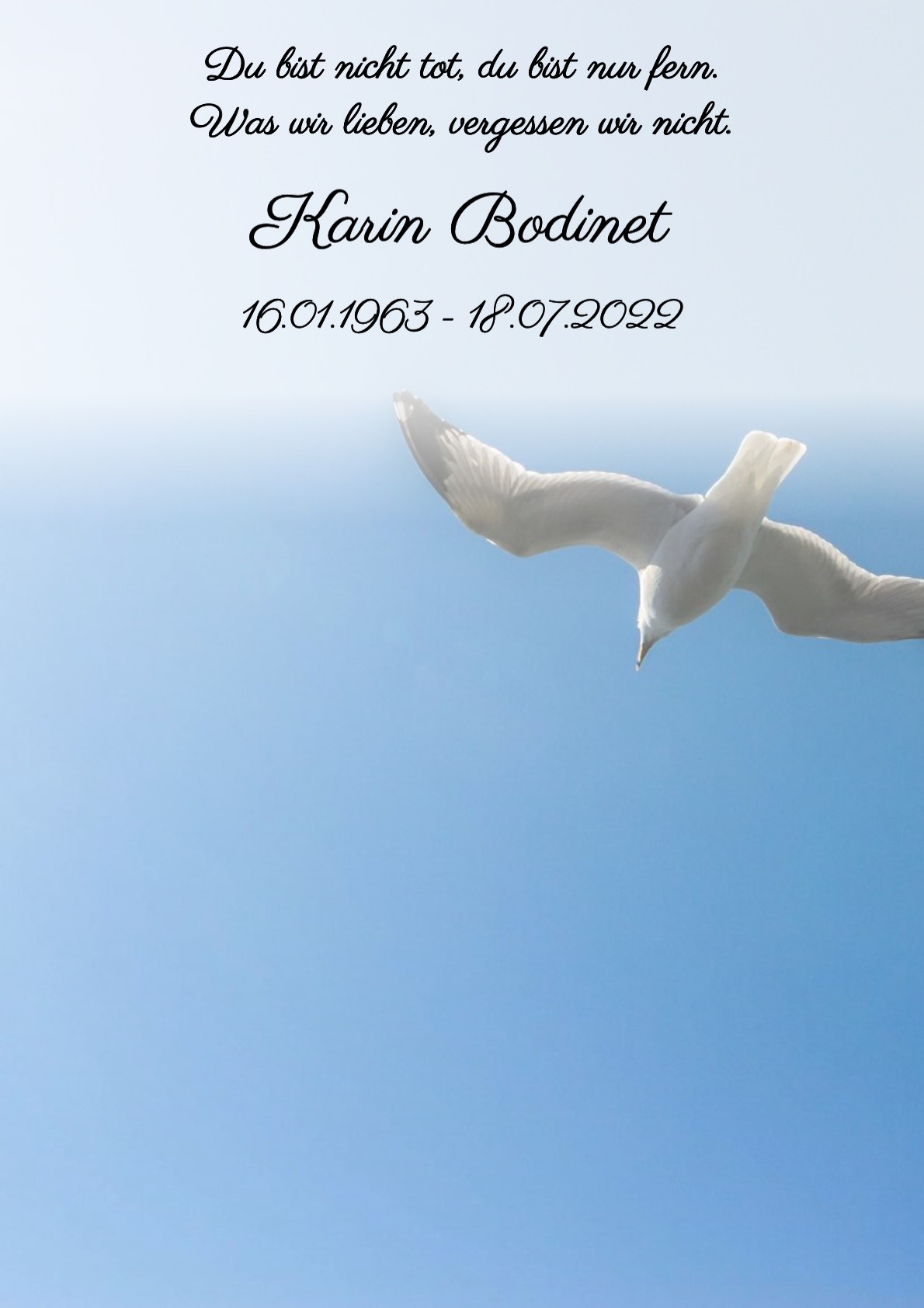 Traueranzeige von Karin Bodinet
