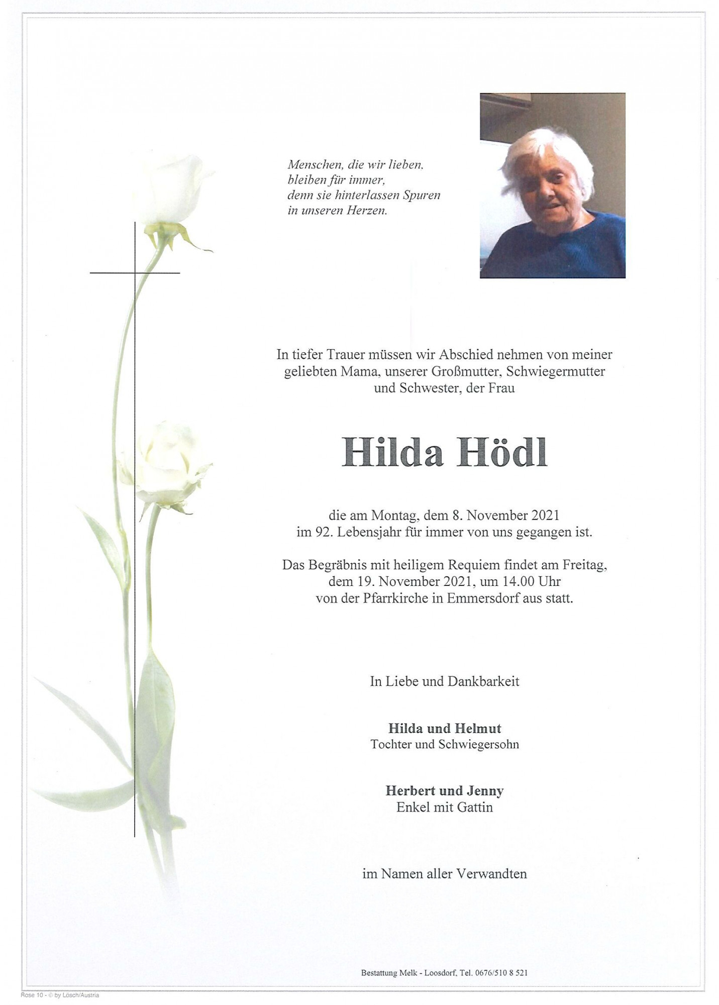 Traueranzeige von Hilda Hödl