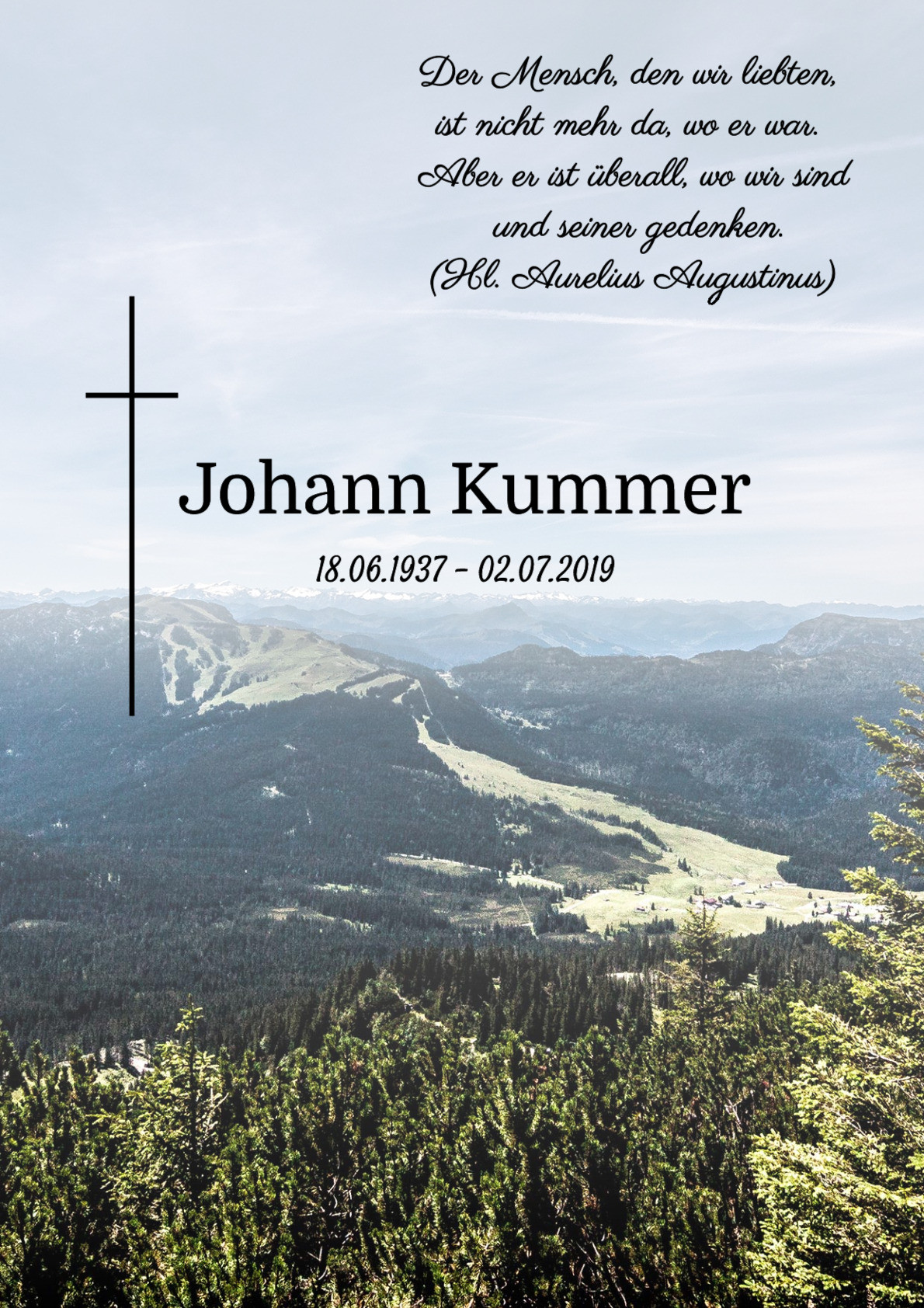 Traueranzeige von Johann Kummer