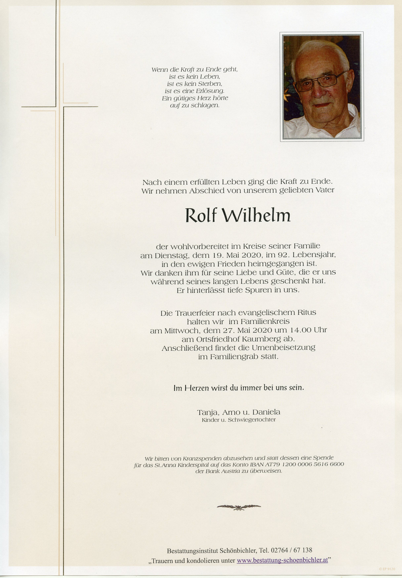 Traueranzeige von Rolf Wilhelm
