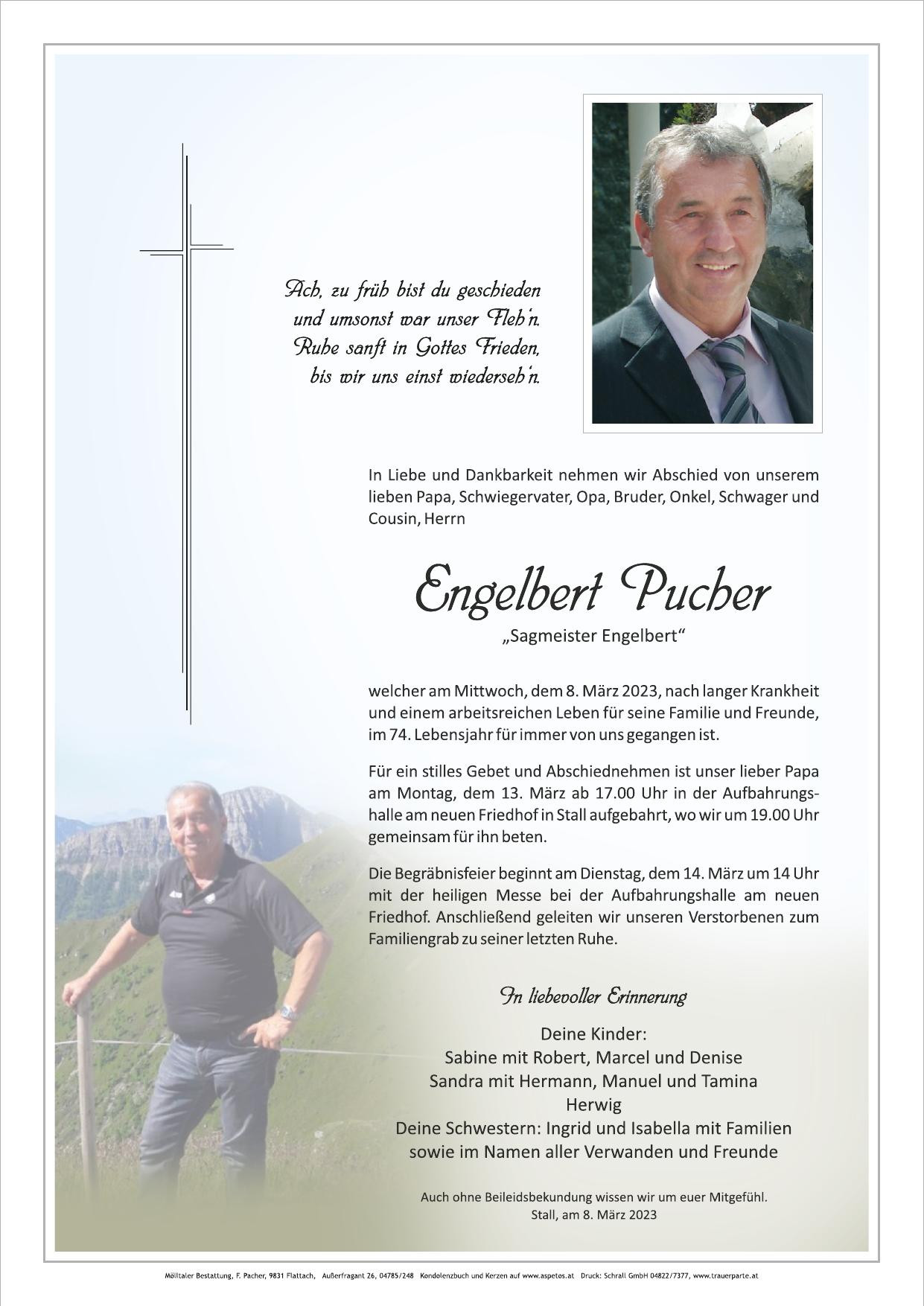 Traueranzeige von Engelbert Pucher