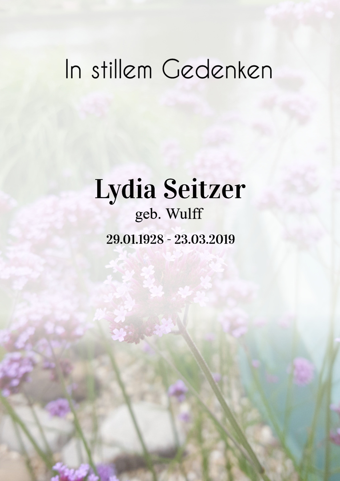 Traueranzeige von Lydia Seitzer