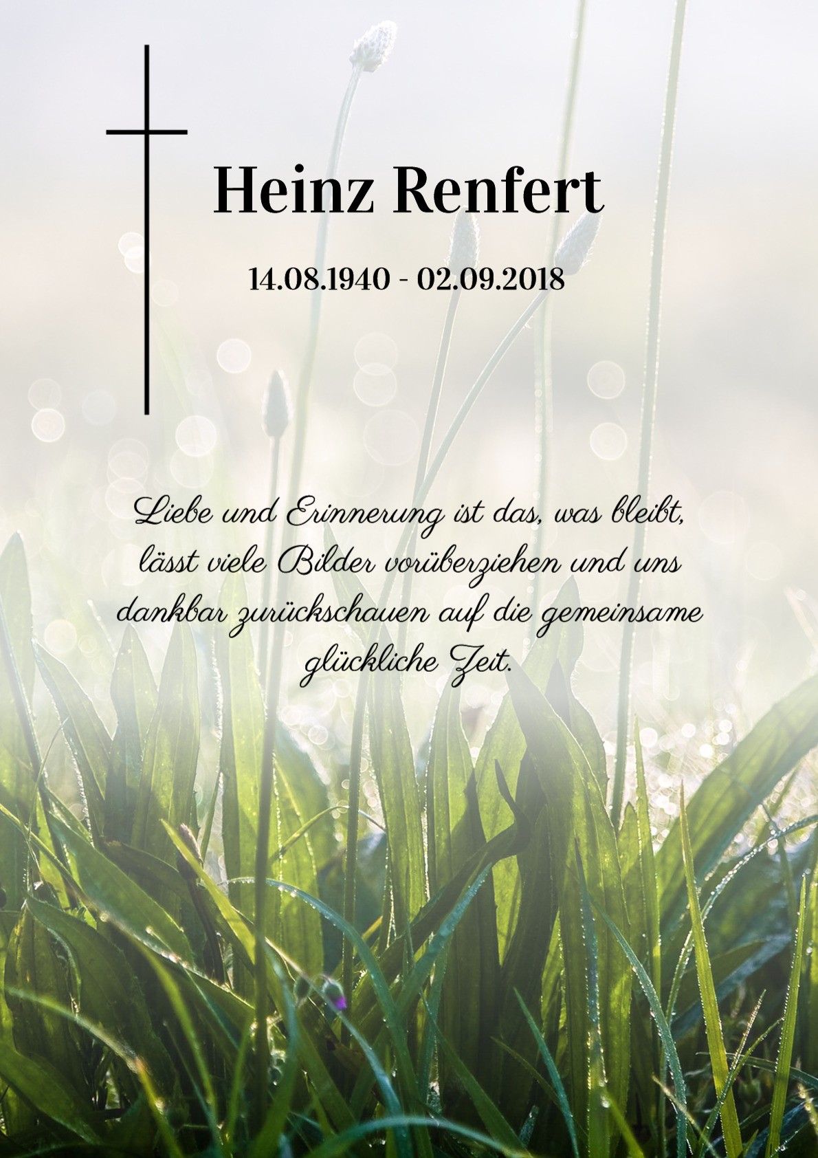 Traueranzeige von Heinz Renfert