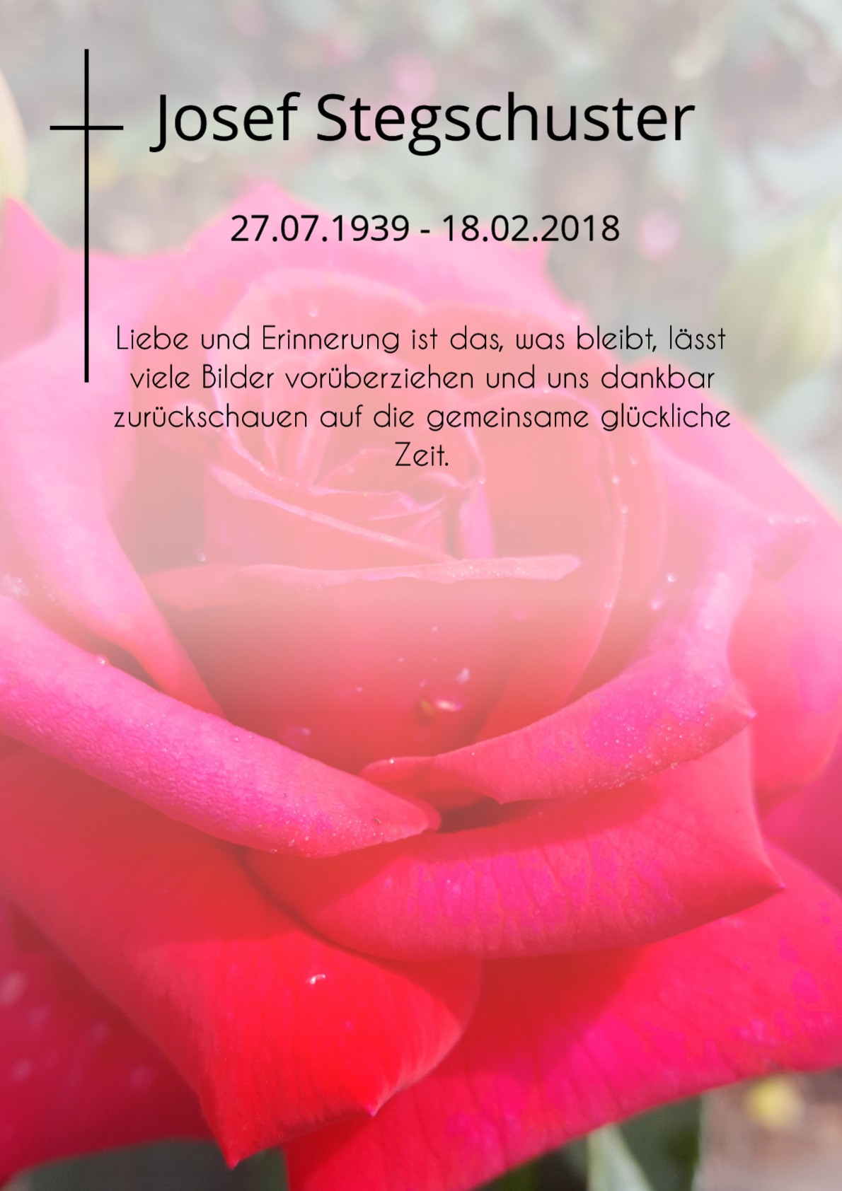 Traueranzeige von Josef Stegschuster