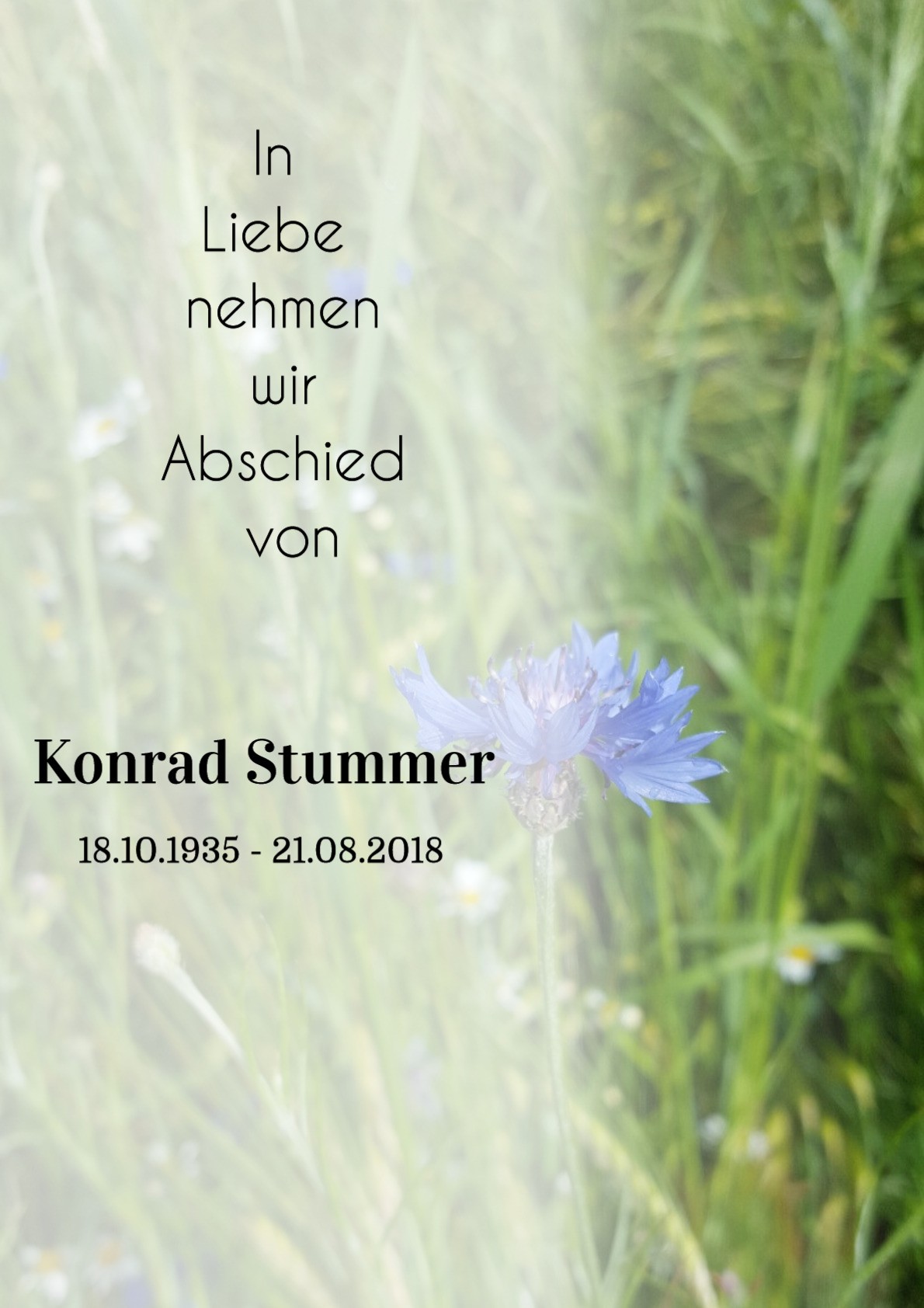 Traueranzeige von Konrad Stummer