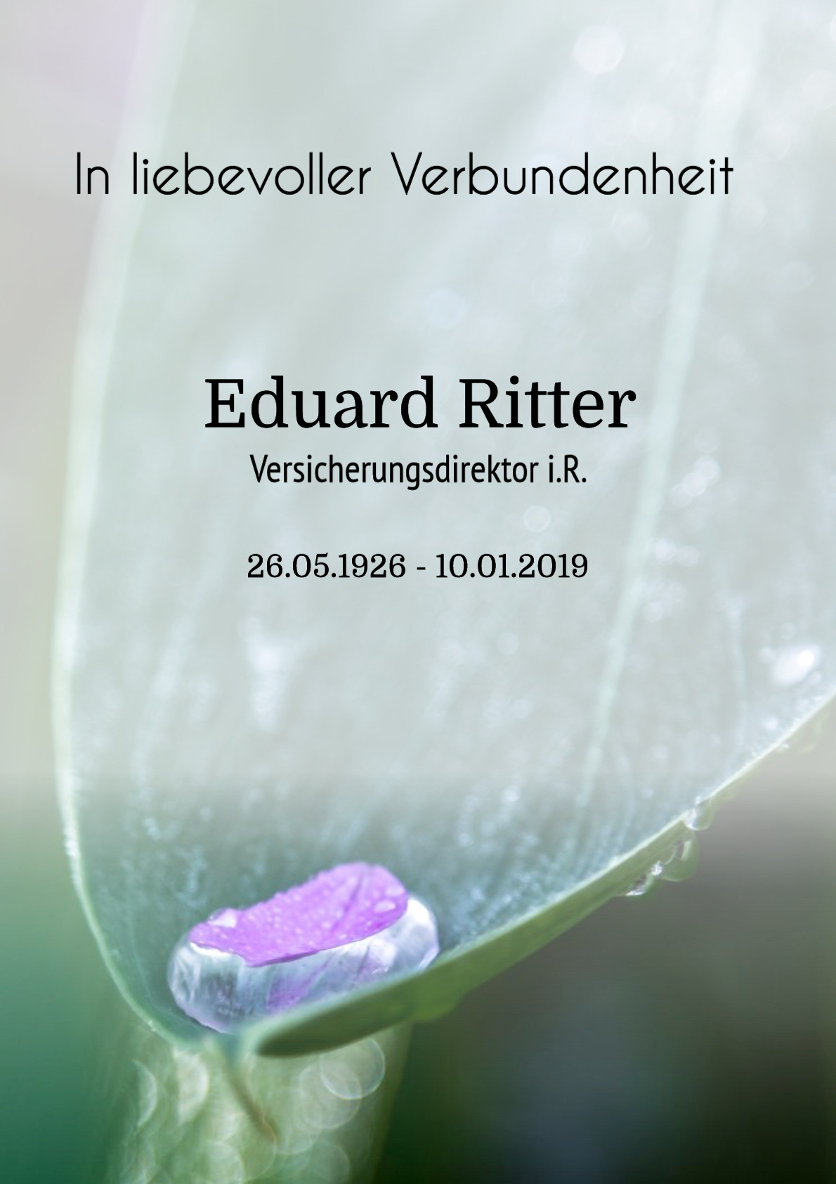 Traueranzeige von Eduard Ritter