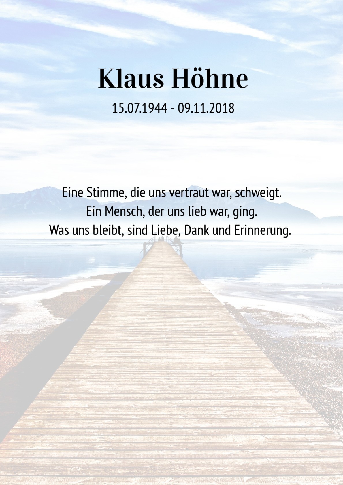Traueranzeige von Klaus Höhne