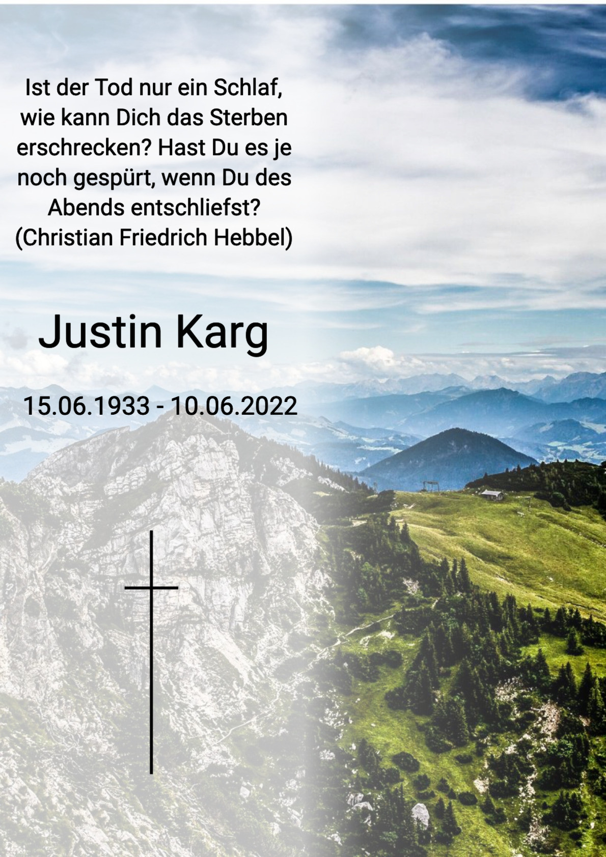 Traueranzeige von Justin Karg