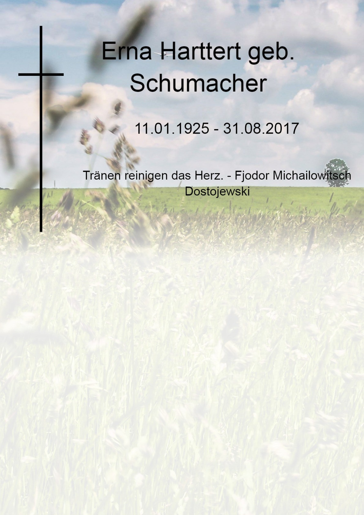 Traueranzeige von Erna Harttert