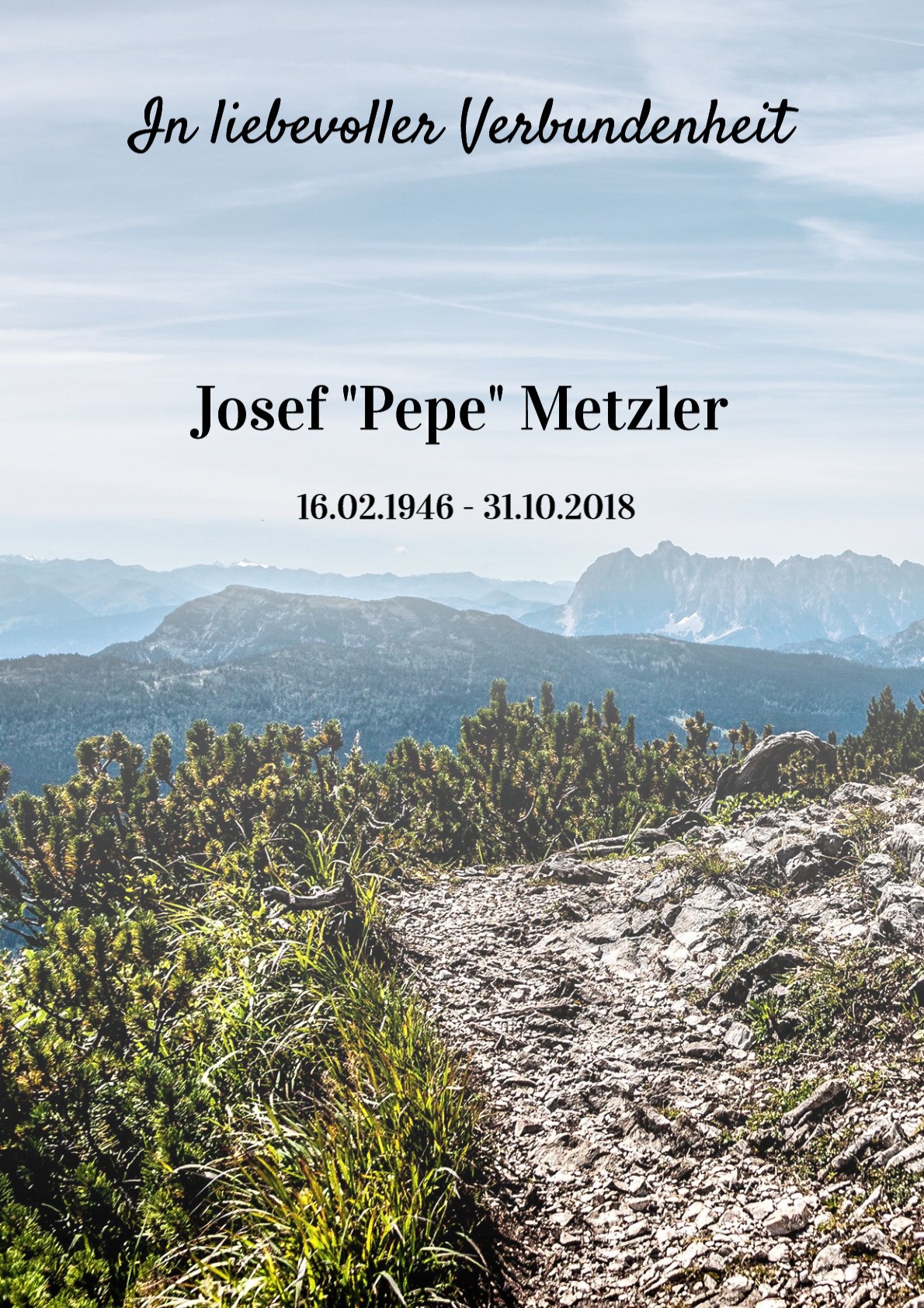 Traueranzeige von Josef "Pepe" Metzler