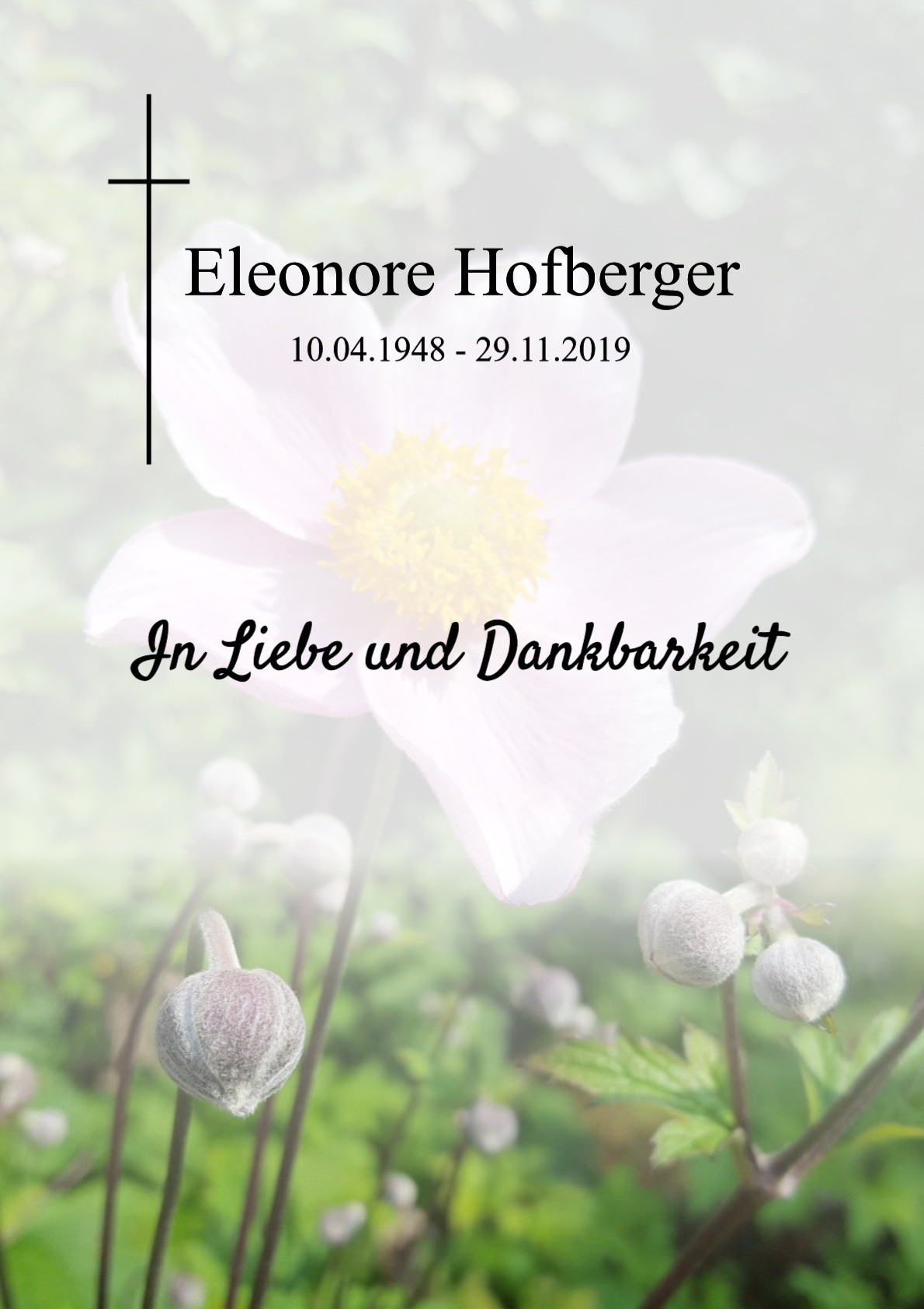Traueranzeige von Eleonore Hofberger