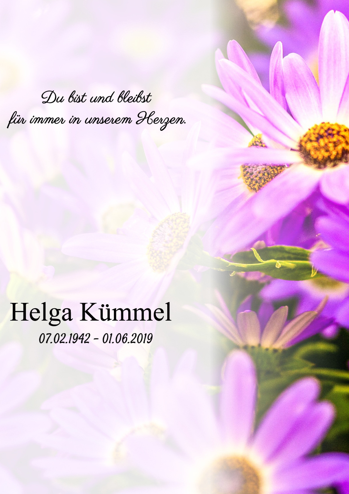 Traueranzeige von Helga Kümmel