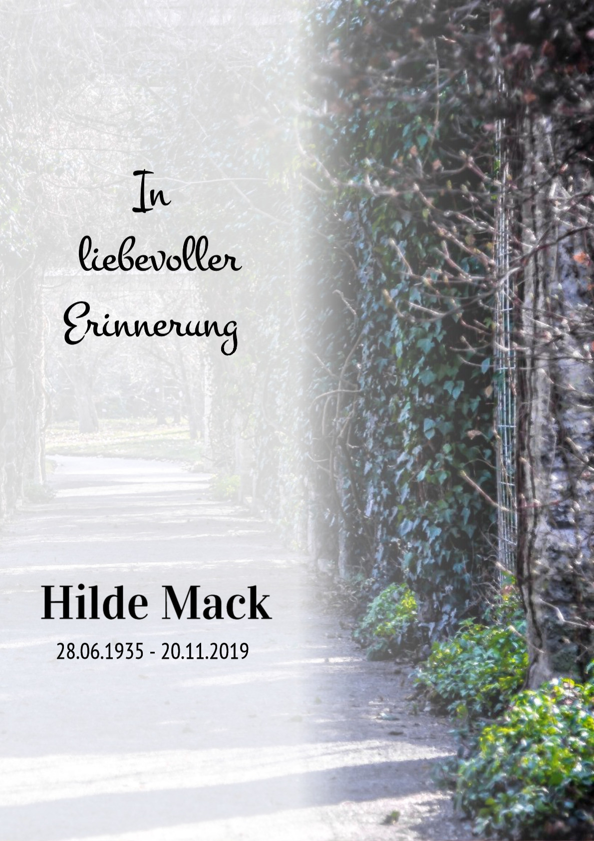 Traueranzeige von Hilde Mack