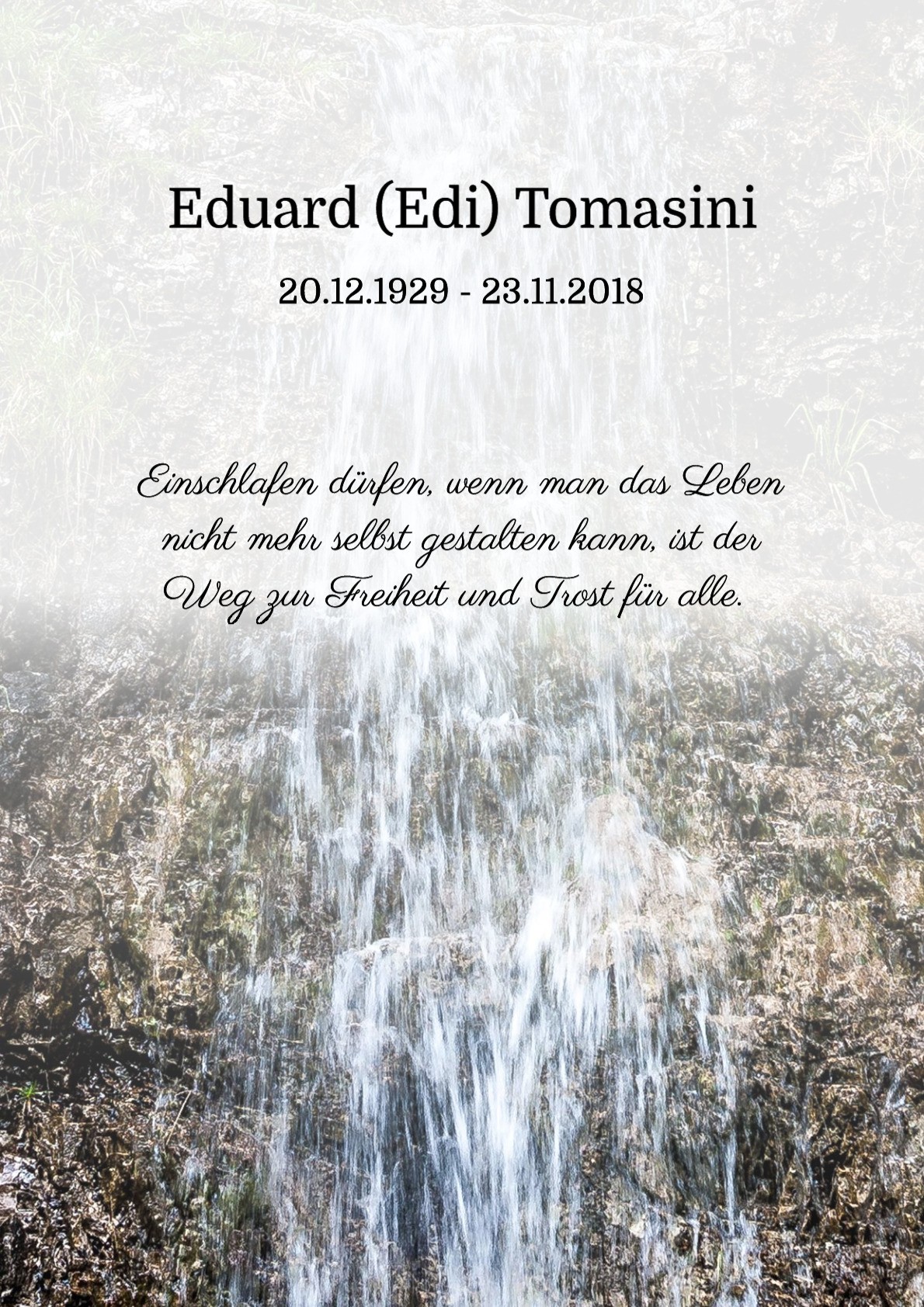 Traueranzeige von Eduard Tomasini