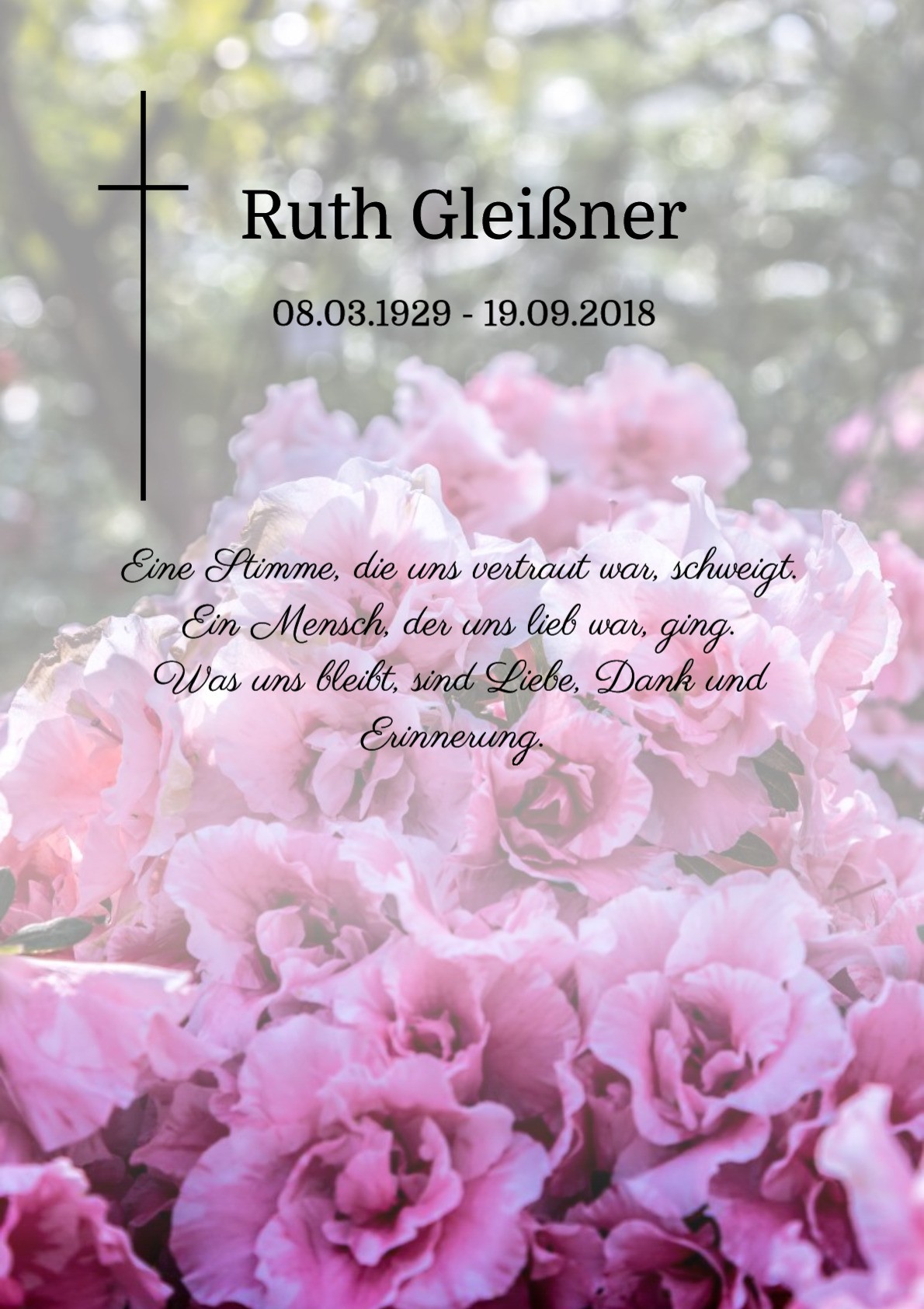 Traueranzeige von Ruth Gleißner