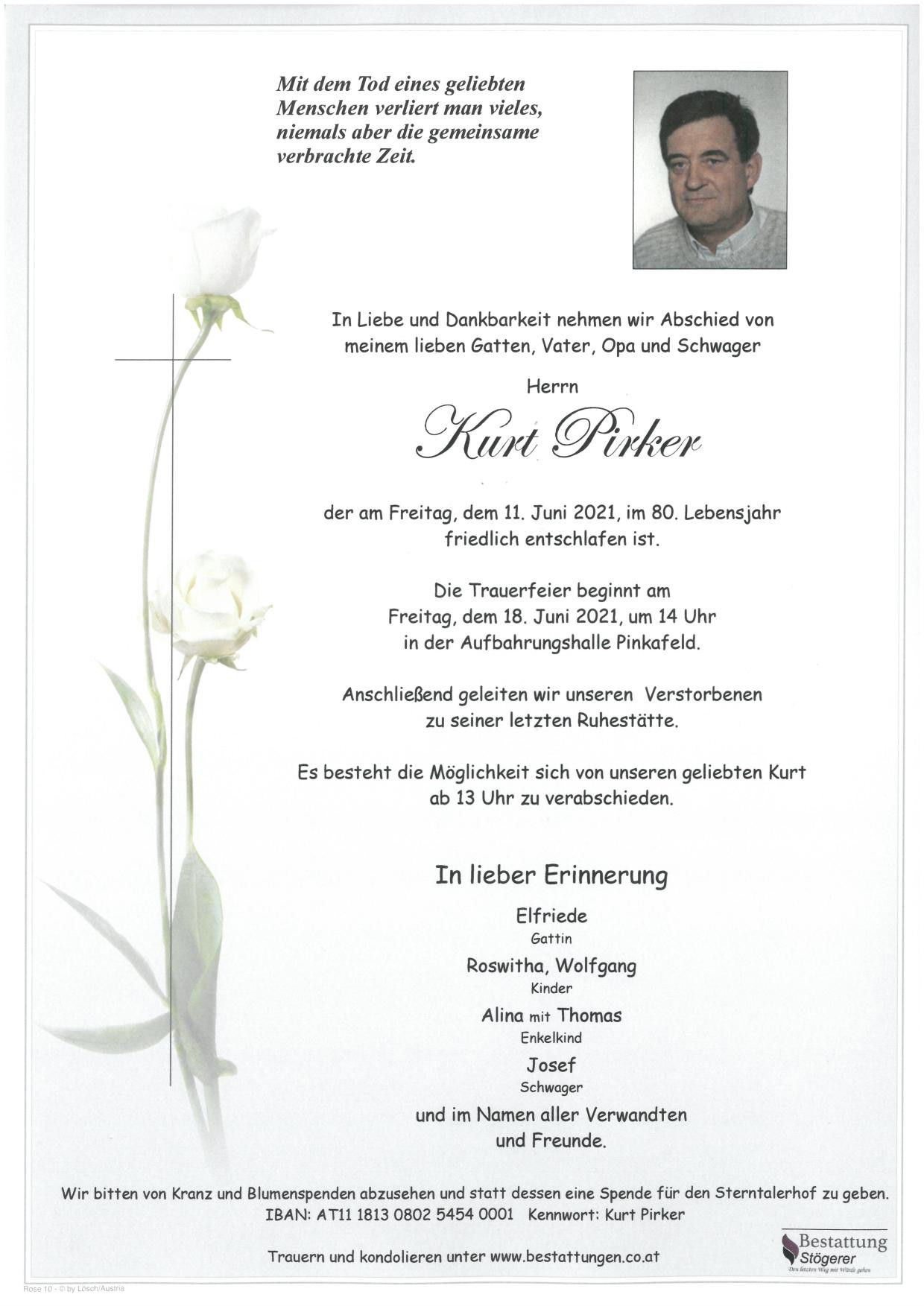 Traueranzeige von Kurt Pirker