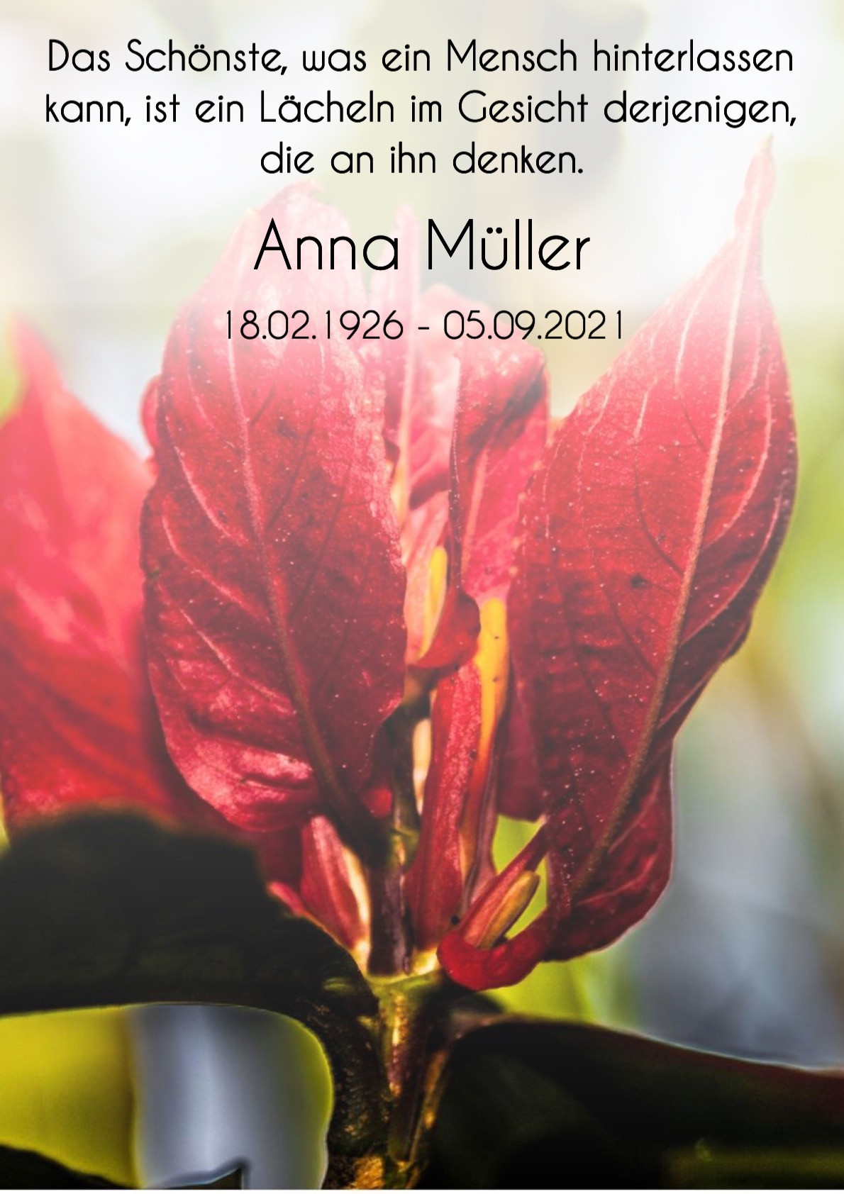 Traueranzeige von Anna Müller