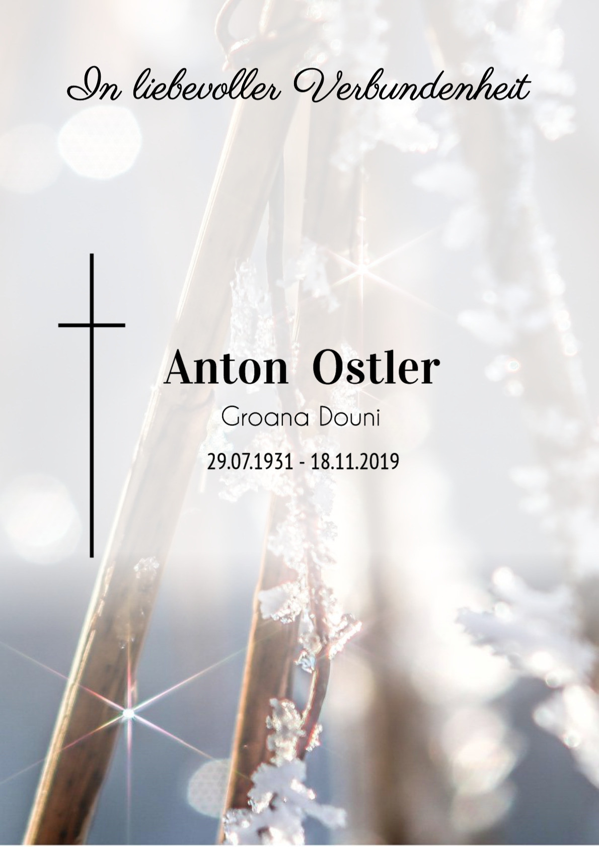 Traueranzeige von Anton Ostler