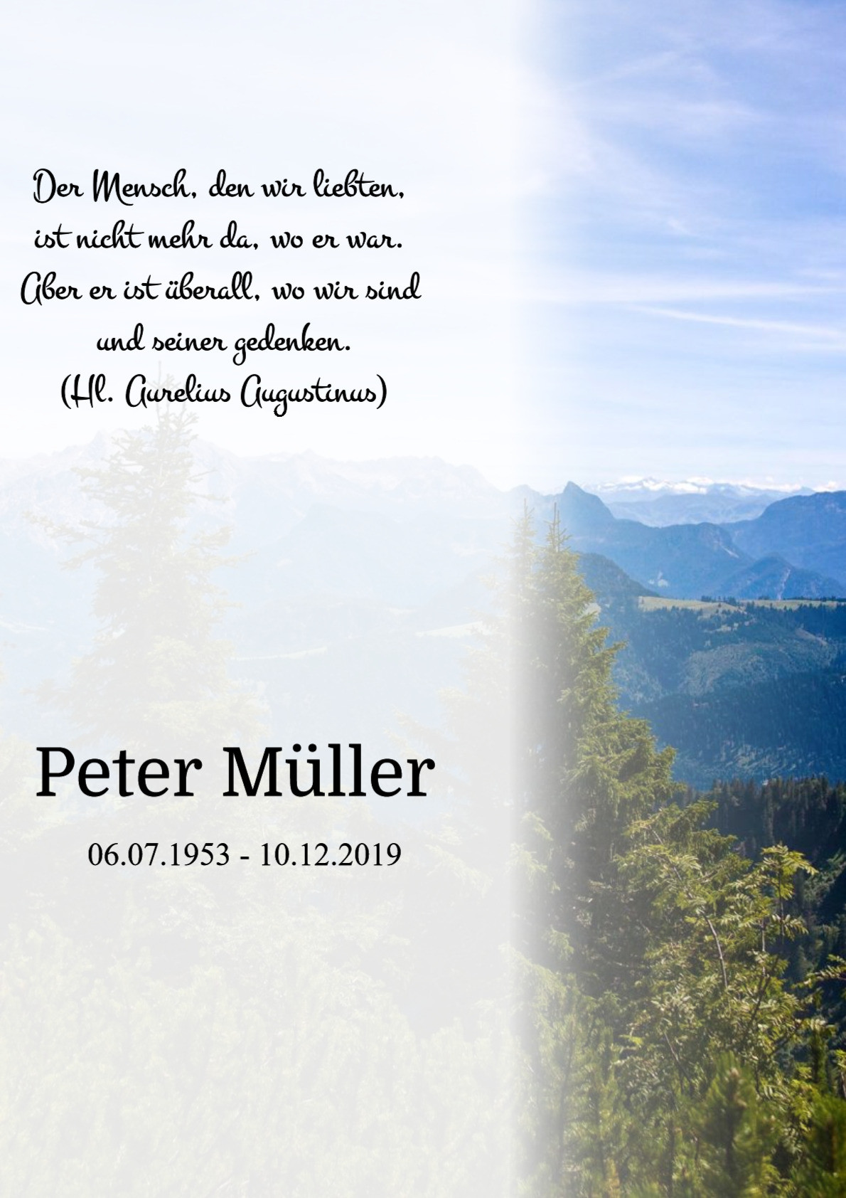 Traueranzeige von Peter Müller