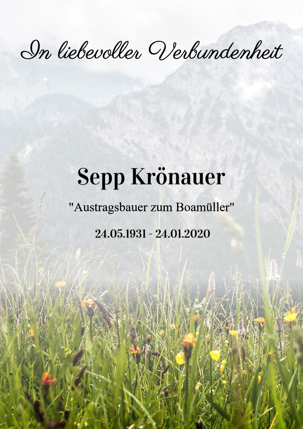 Traueranzeige von Sepp Krönauer