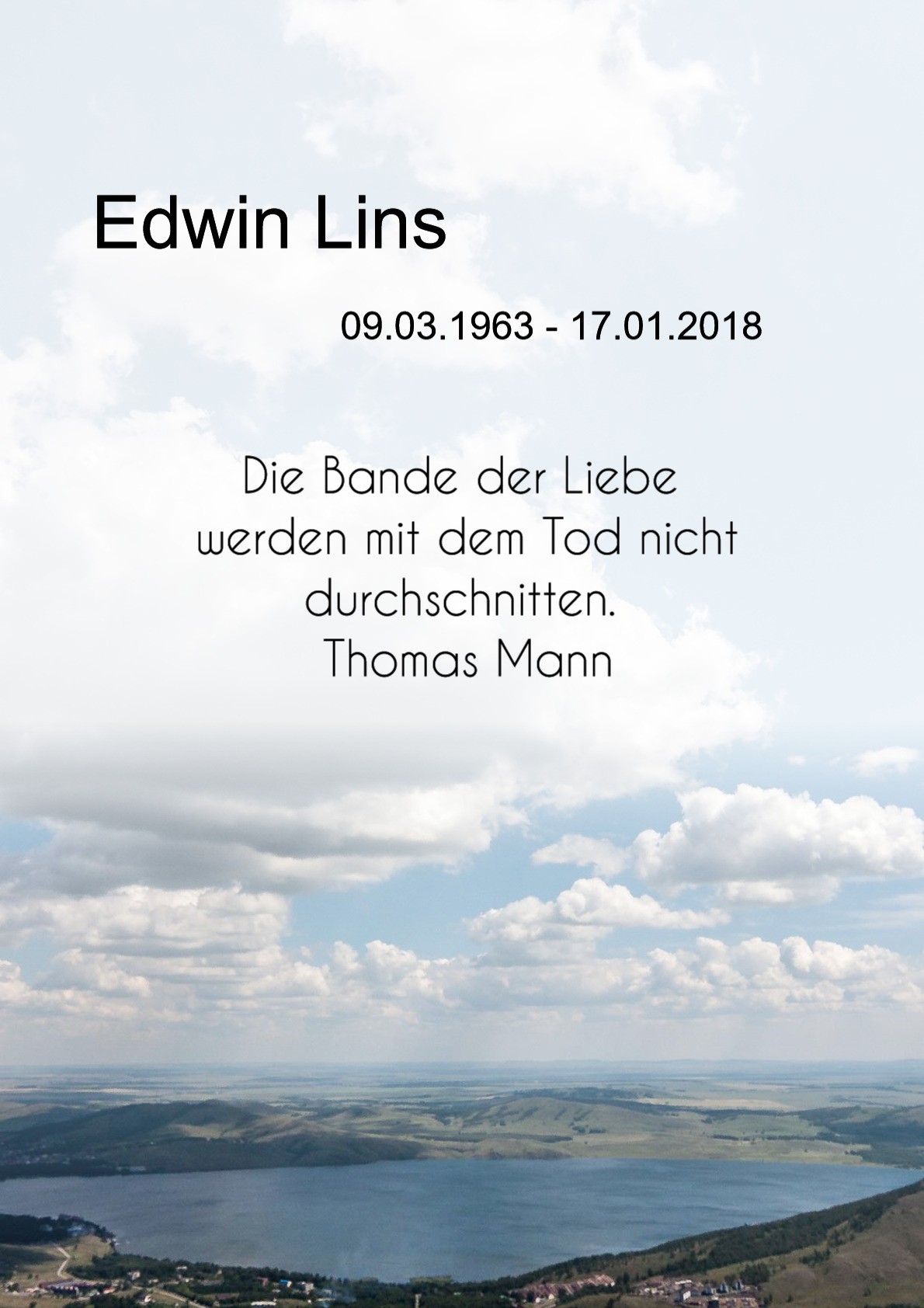 Traueranzeige von Edwin Lins