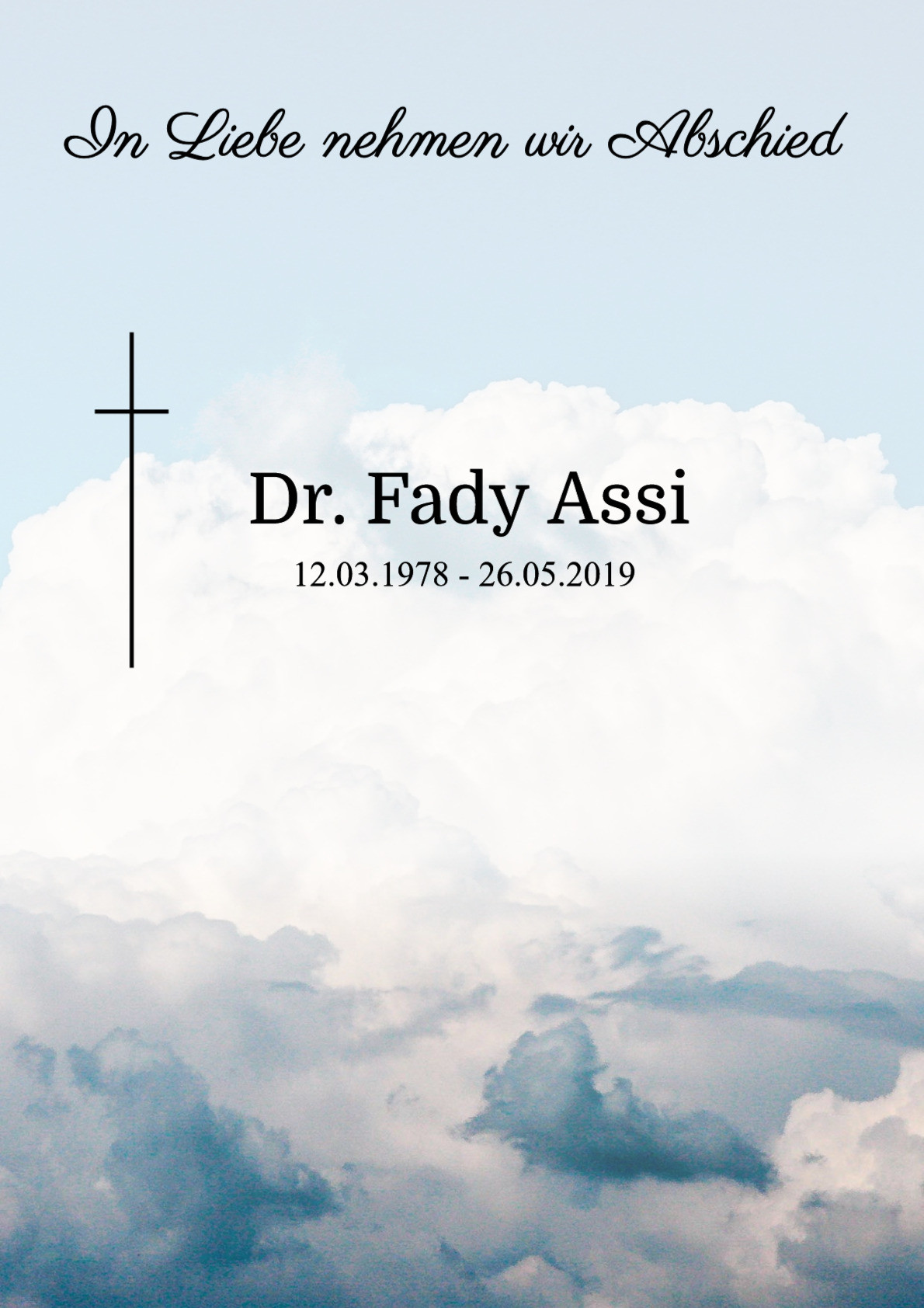 Traueranzeige von Dr. Fady Assi