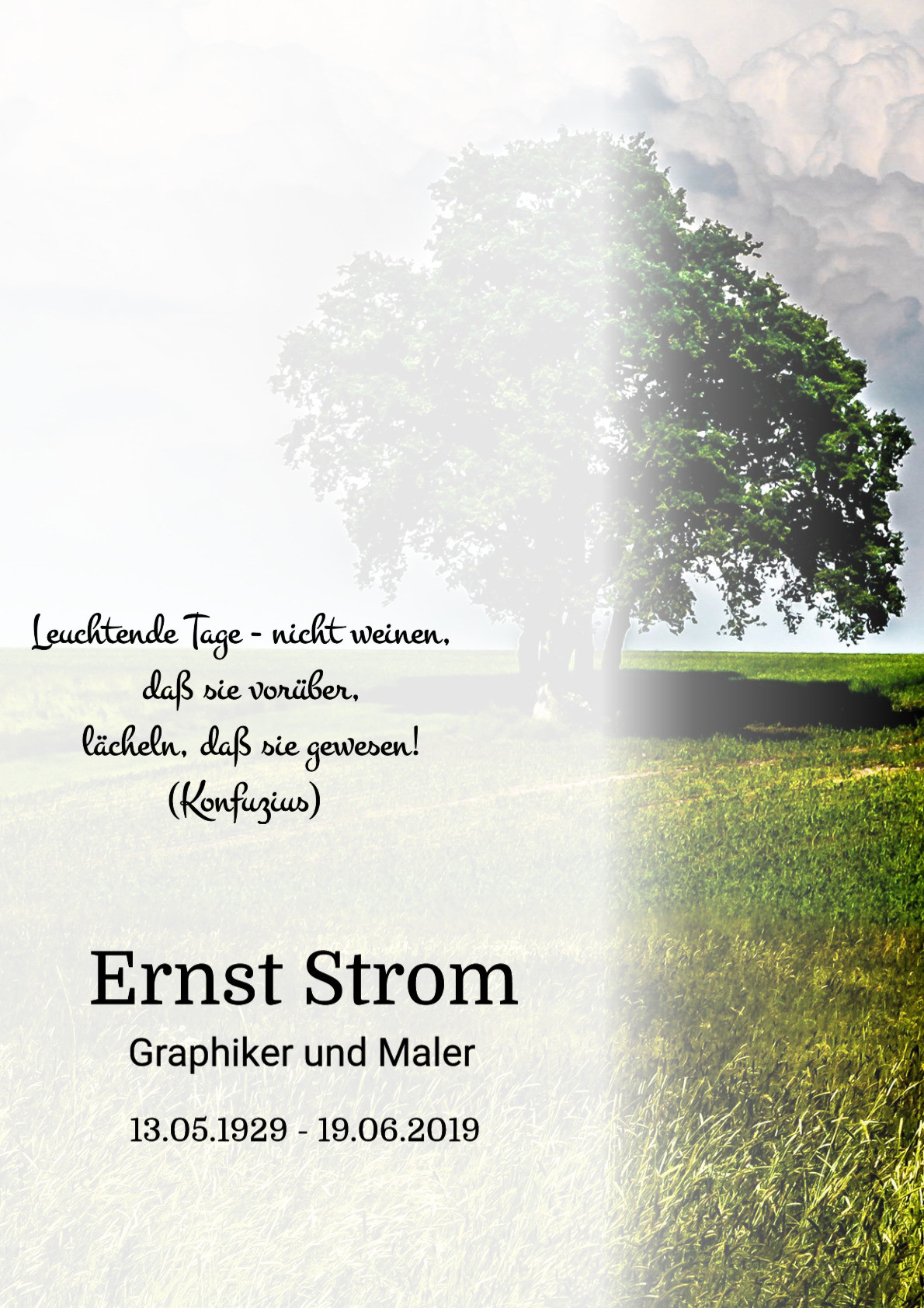 Traueranzeige von Ernst Strom