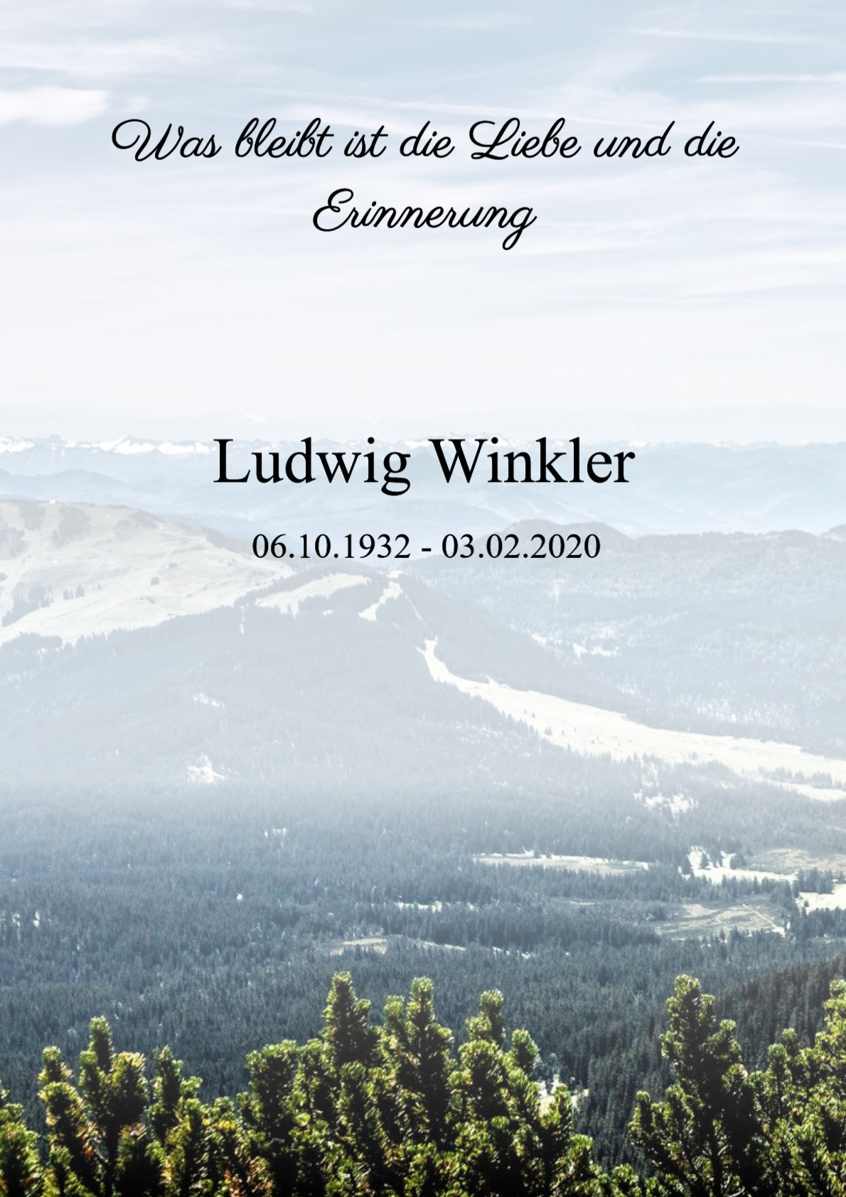 Traueranzeige von Ludwig Winkler