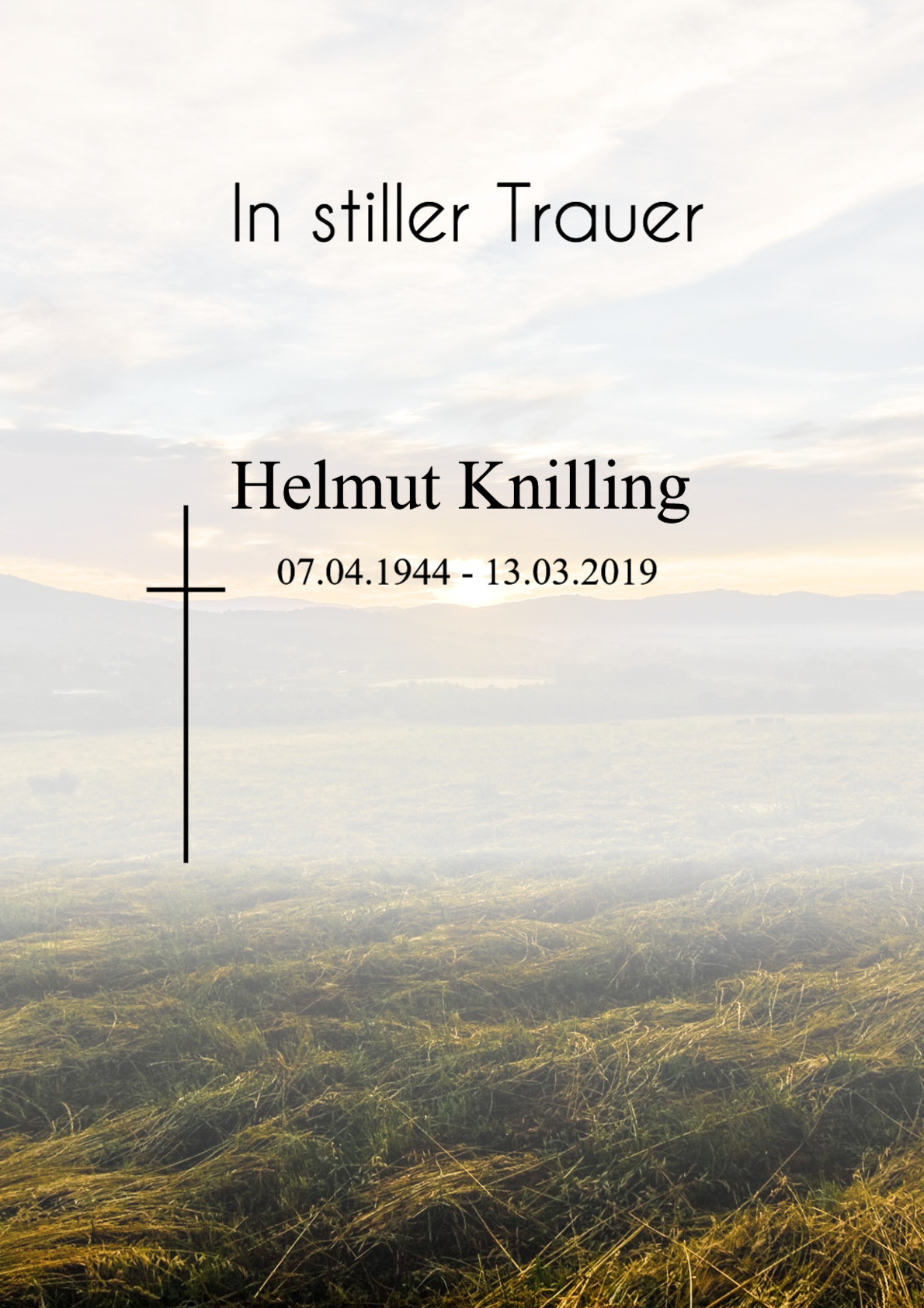 Traueranzeige von Helmut Knilling