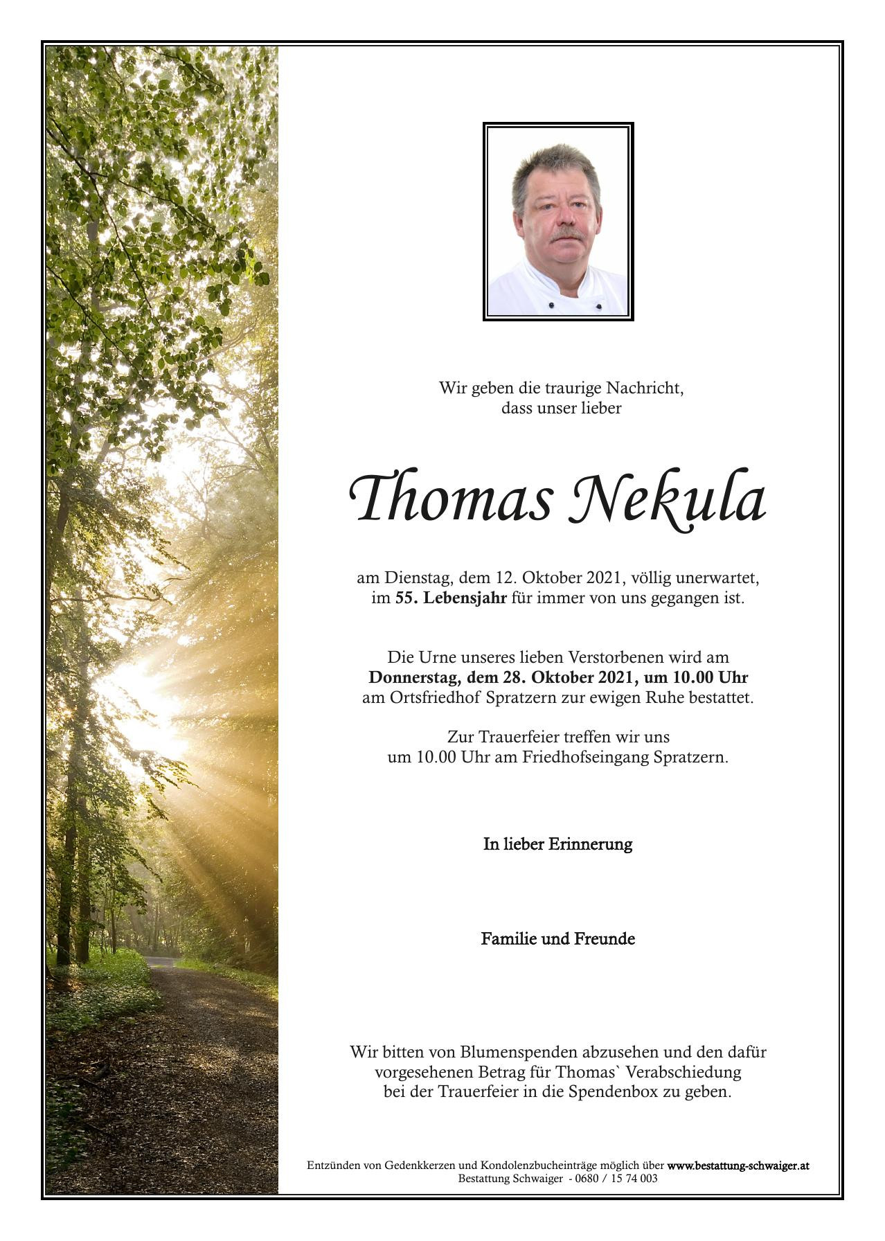Traueranzeige von Thomas Nekula